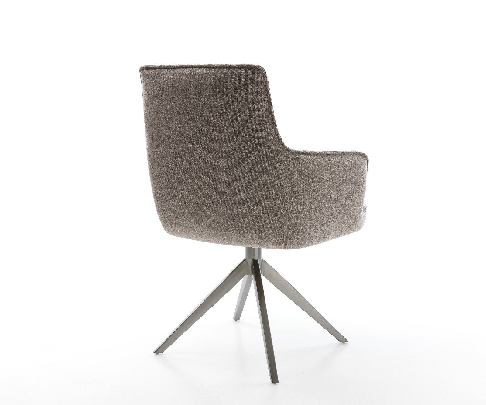 Drehstuhl Heira-Flex mit Armlehnen Strukturstoff Soft Taupe Kreuzgestell breit Graphit 360° drehbar Wippfunktion Taschenfederkern 4
