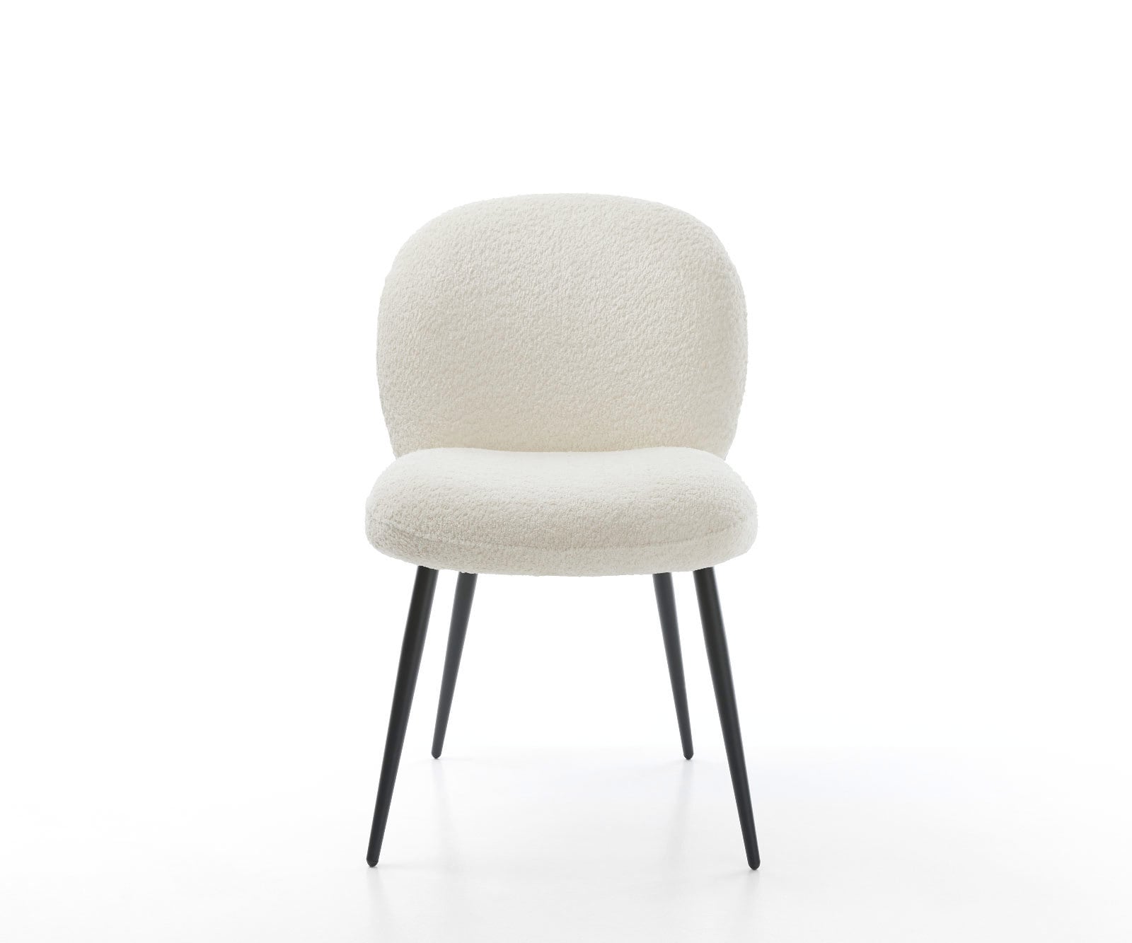 Esszimmerstuhl Nube-Flex Bouclé Weiß 4-Fuß konisch Schwarz Taschenfederkern 1 Esszimmerstuhl Nube-Flex Bouclé Weiß 4-Fuß konisch Schwarz Taschenfederkern 1