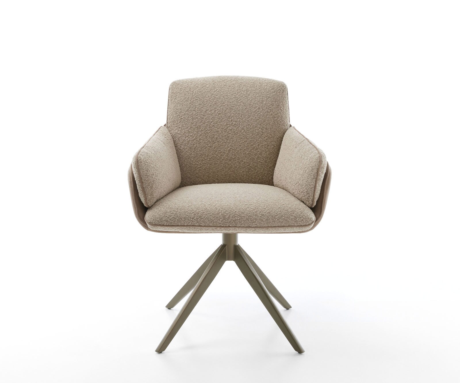 Drehstuhl Luan-Flex mit Armlehnen Materialmix Schlamm Kreuzgestell breit Effektfinish Titan 360° drehbar Wippfunktion 2