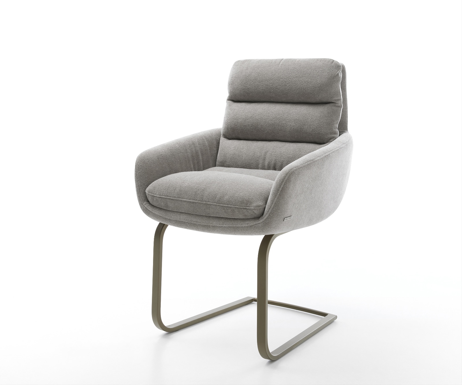 Freischwinger Abelia-Flex mit Armlehnen Strukturstoff Soft Grau Freischwinger flach Effektfinish Titan