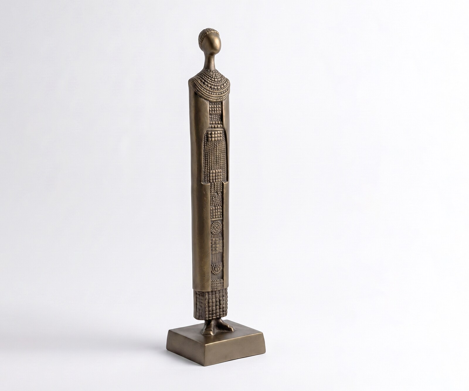 Figurine Signum l12 x P12 x H51 cm Aluminium Aurum Satin Moulée