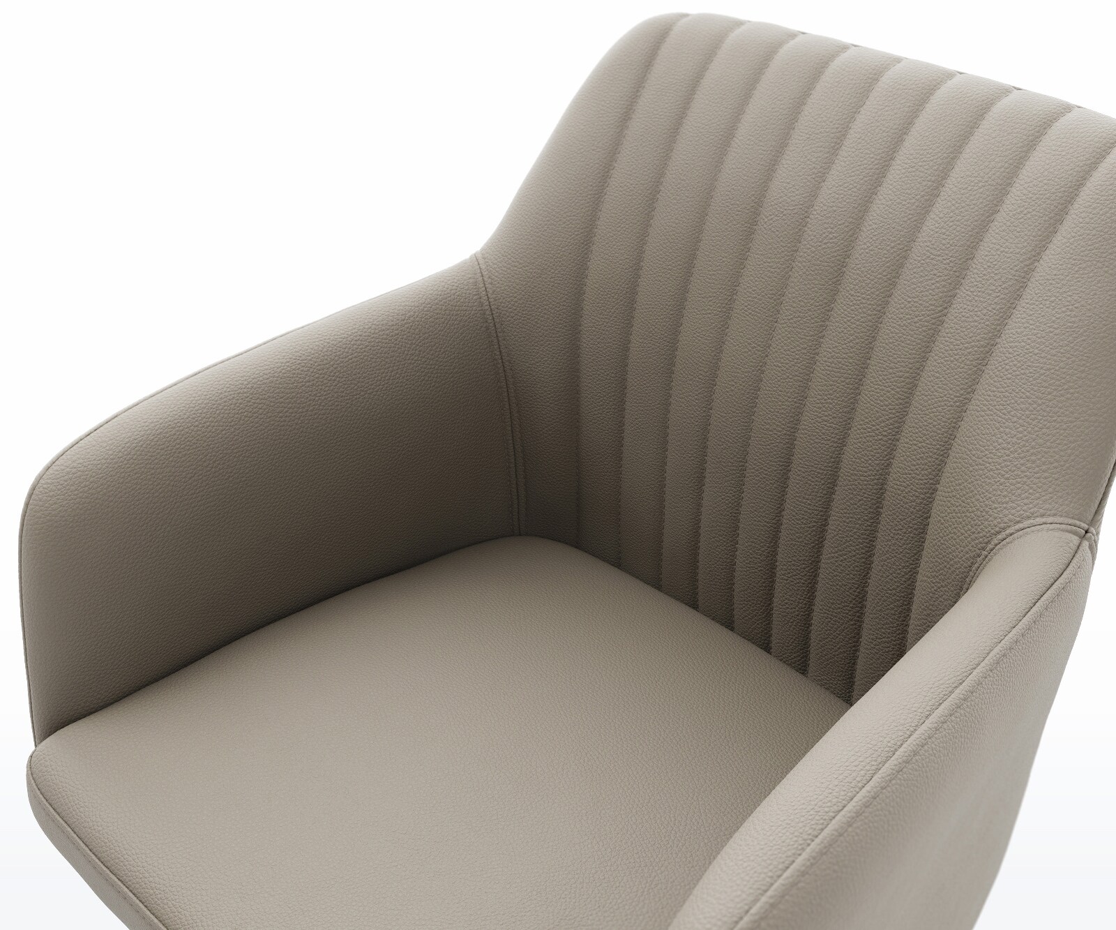 Drehstuhl Greg-Flex Echt-Leder Schlamm Kreuzgestell breit Effektfinish Titan 360° drehbar Wippfunktion Taschenfederkern 4