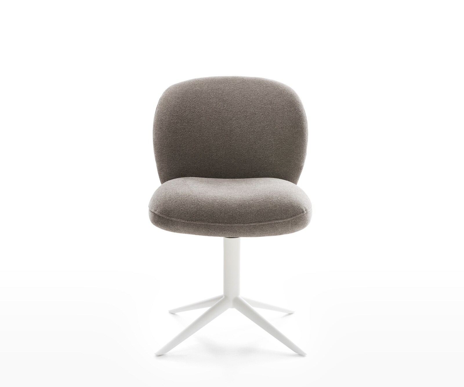 Drehstuhl Nube-Flex Strukturstoff Soft Taupe Fußkreuz Weiß 360° drehbar Wippfunktion Taschenfederkern 2