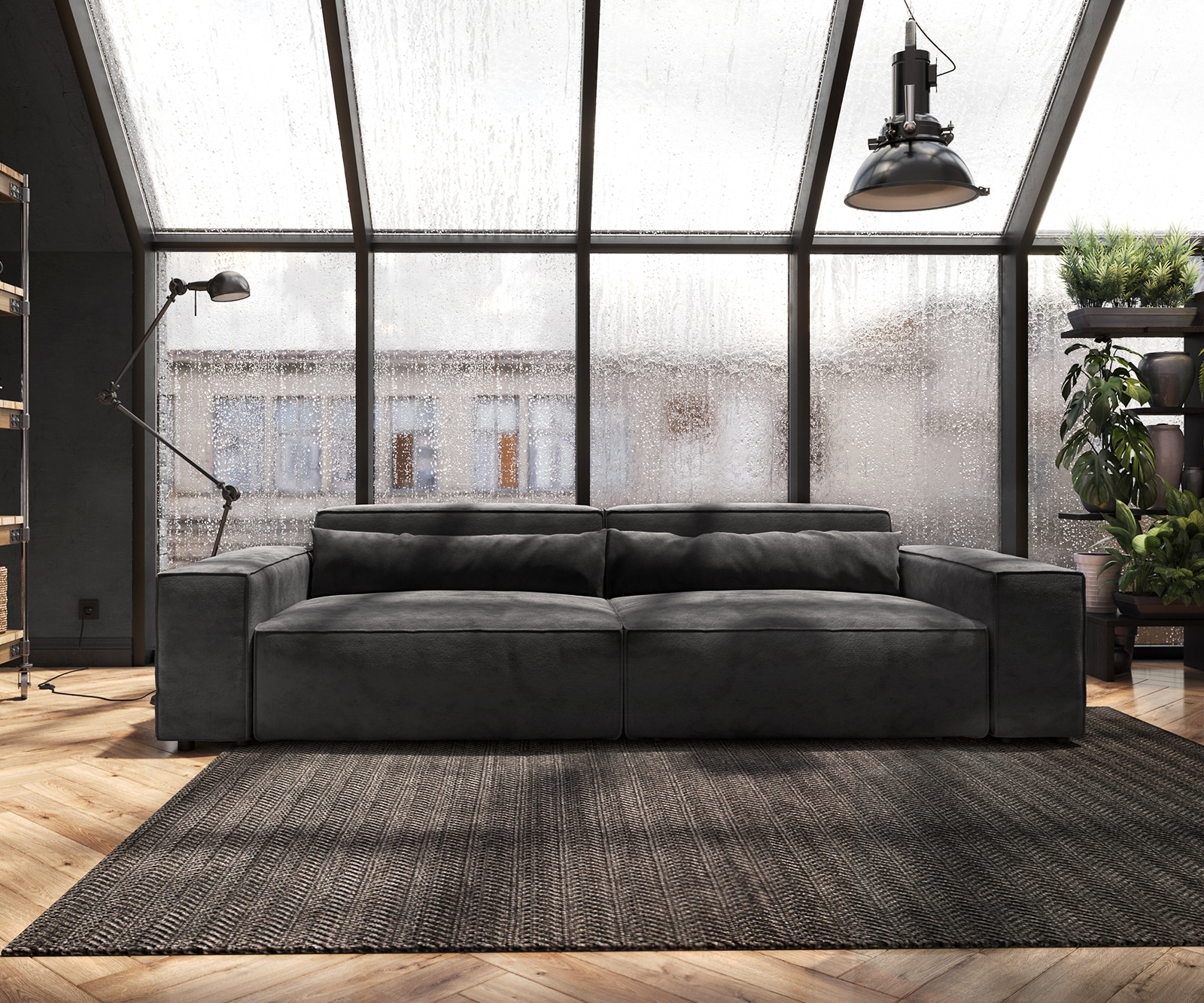 Big-Sofa Sirpio XL 270x130 cm Mikrofaser Schwarz 1 Big-Sofa Sirpio XL 270x130 cm Mikrofaser Schwarz 1
