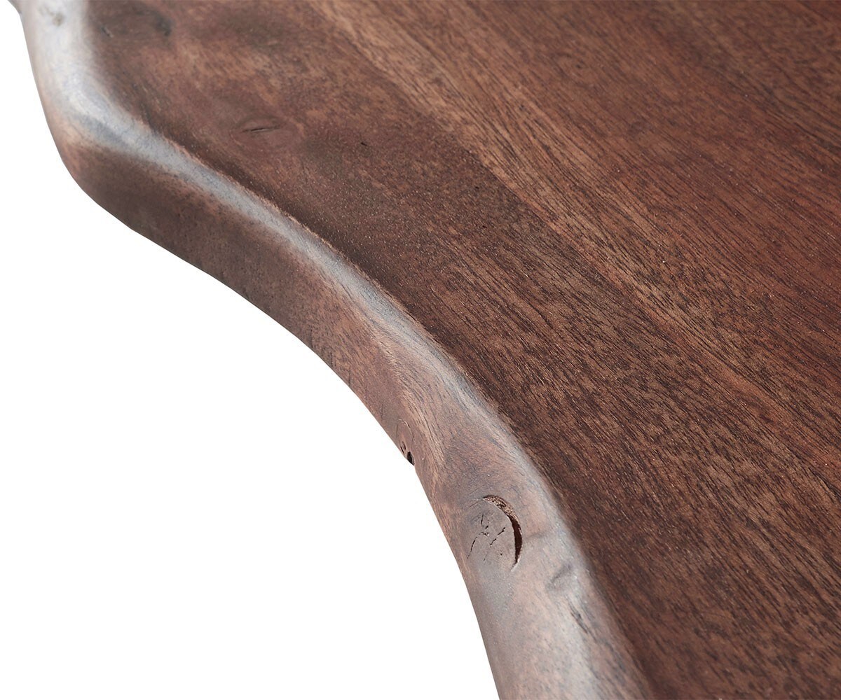 Esstisch Edge 200x100cm Akazie Braun Edelstahl Silber schräg Live-Edge 4 Esstisch Edge 200x100cm Akazie Braun Edelstahl Silber schräg Live-Edge 4