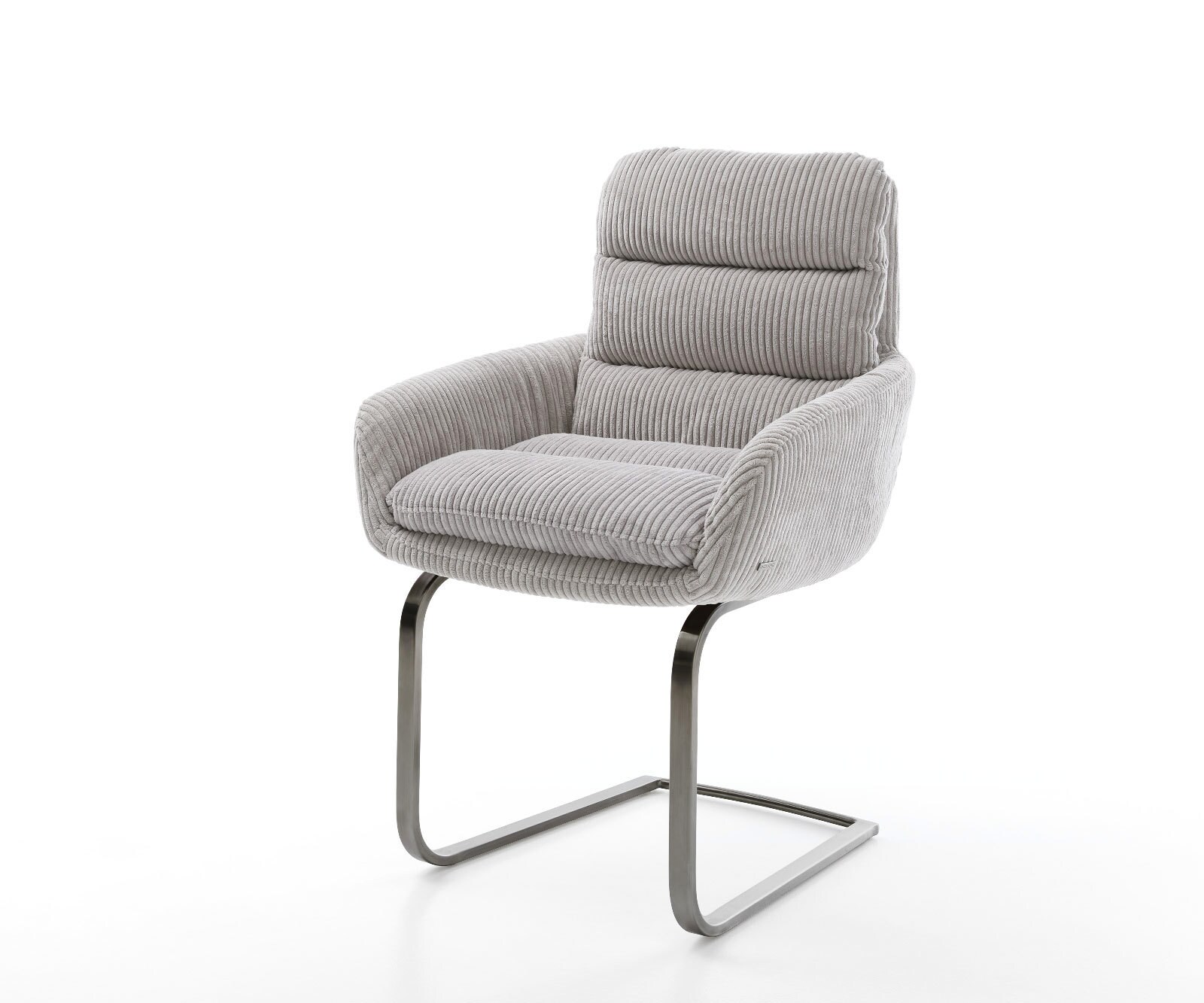 Freischwinger Abelia-Flex mit Armlehnen Cord Silbergrau Freischwinger flach günstig online kaufen