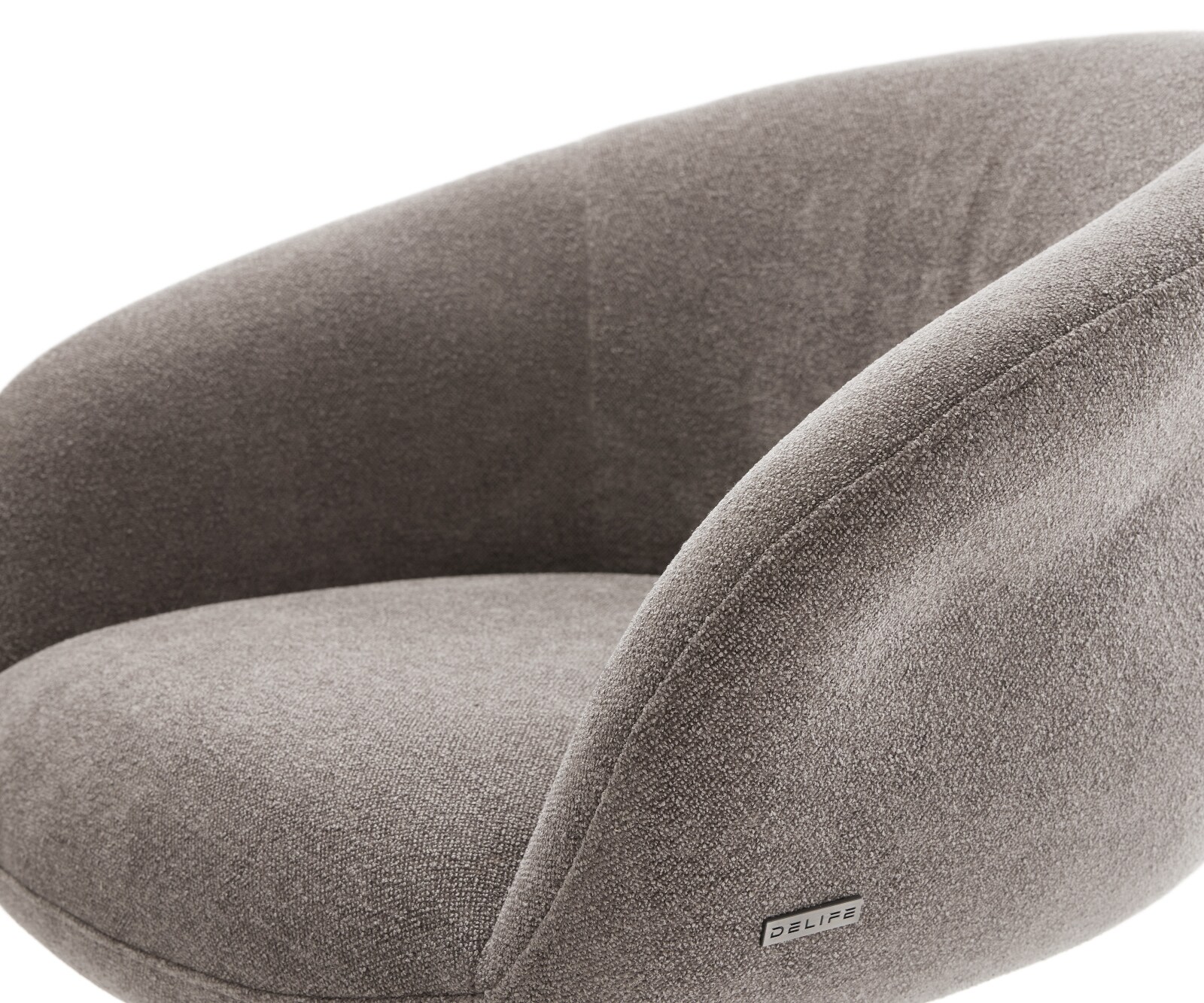 Drehstuhl Vinka-Flex mit Armlehnen Strukturstoff Soft Taupe Holzgestell kantig Natur 360° drehbar Taschenfederkern 4