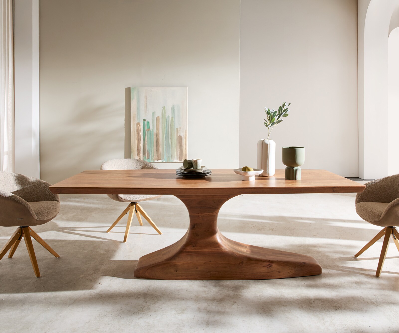 Esstisch Jalta 220x95 cm Akazie Natur massiv 1