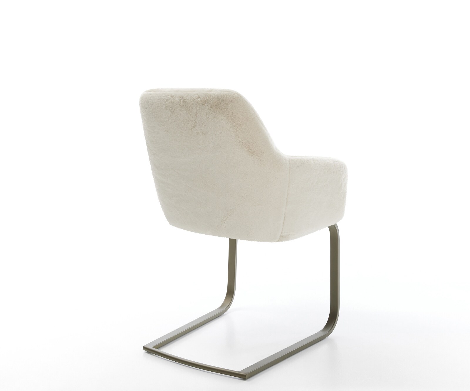 Freischwinger Pejo-Flex Plüsch Creme-Weiß Freischwinger flach Effektfinish Titan Taschenfederkern 5