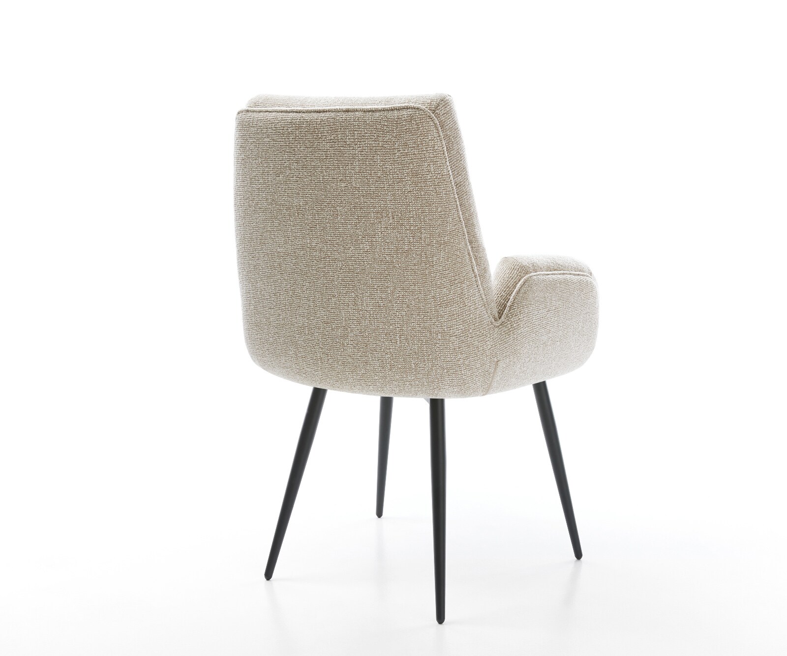 Esszimmerstuhl Clea-Flex Webstoff Soft Beige 4-Fuß konisch Schwarz 4