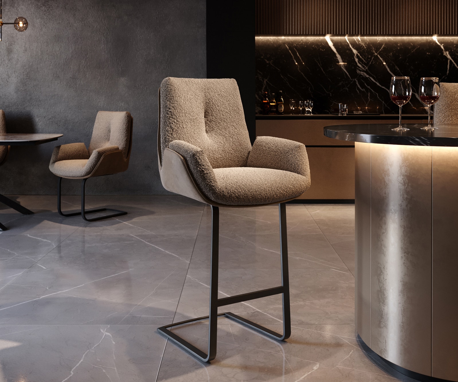 Barstuhl Clea-Flex Polsterstuhl 3 Barstuhl Clea-Flex Polsterstuhl 3