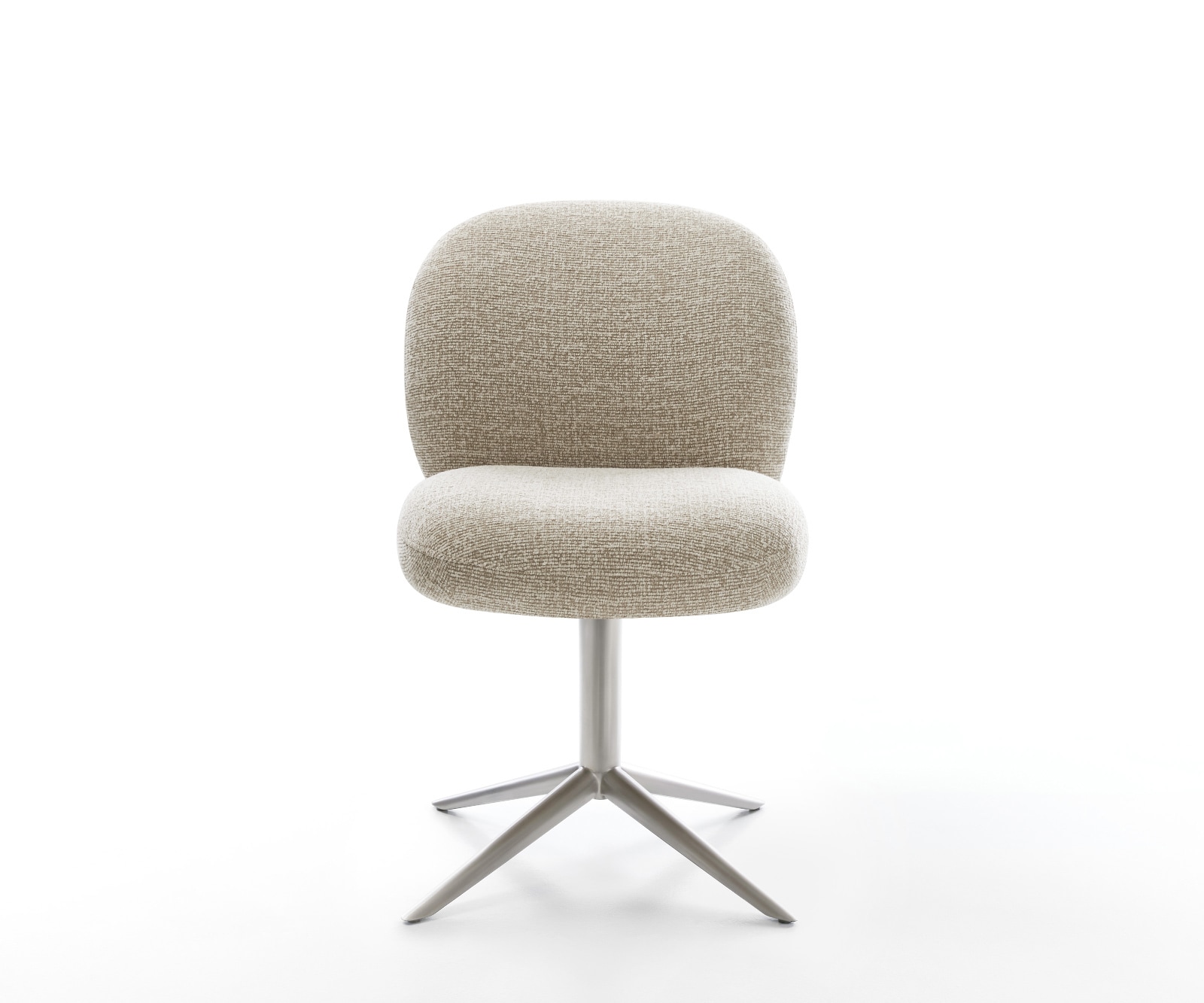 Drehstuhl Nube-Flex Webstoff Soft Beige Fußkreuz Edelstahl 360° drehbar Wippfunktion Taschenfederkern 2