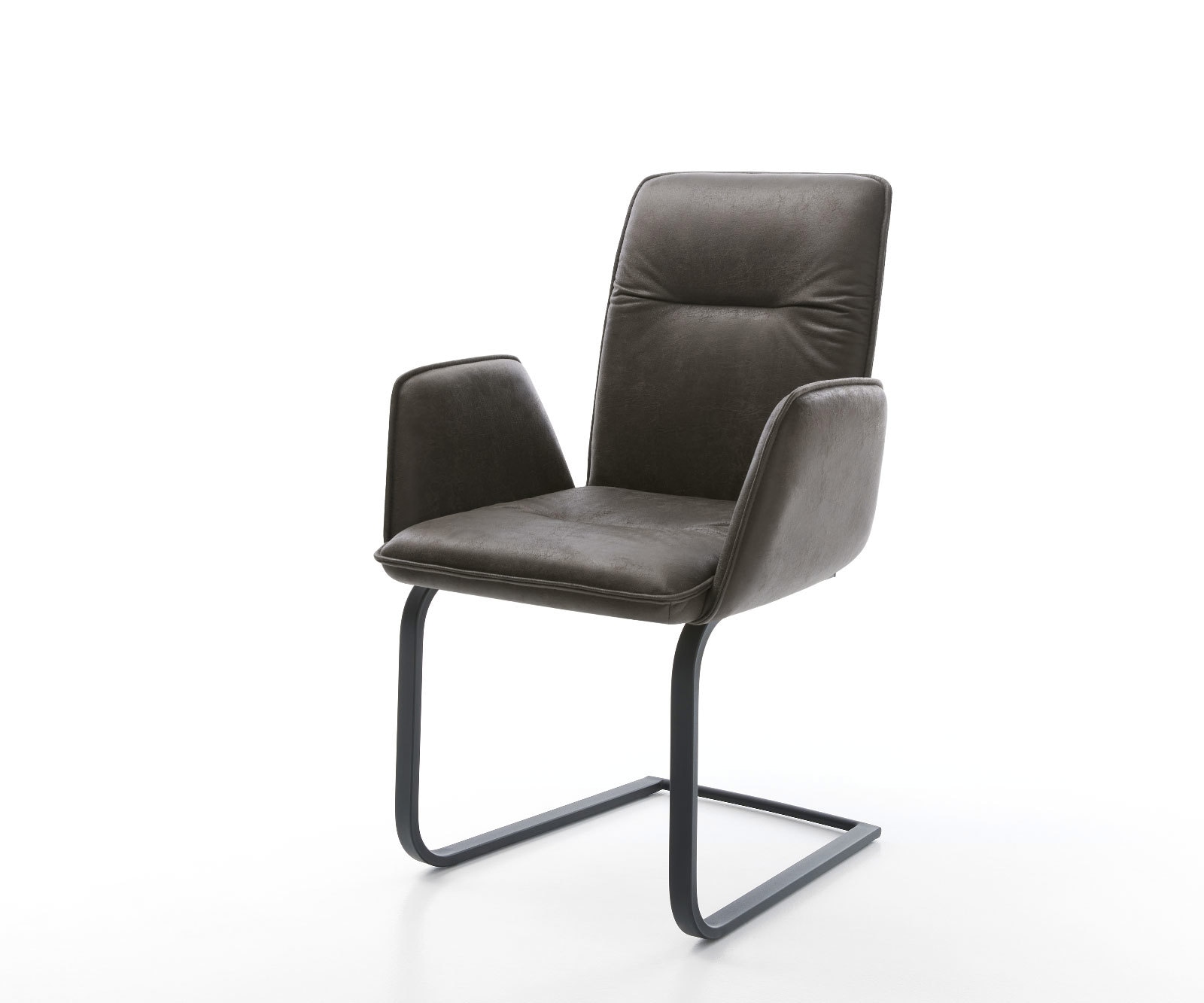 Freischwinger Vinja-Flex Mikrofaser Anthrazit Vintage Freischwinger flach Schwarz