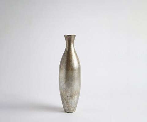 Vase Nuvia B20 x T20 x H68 cm Glas Platin Aurum Handgemacht
