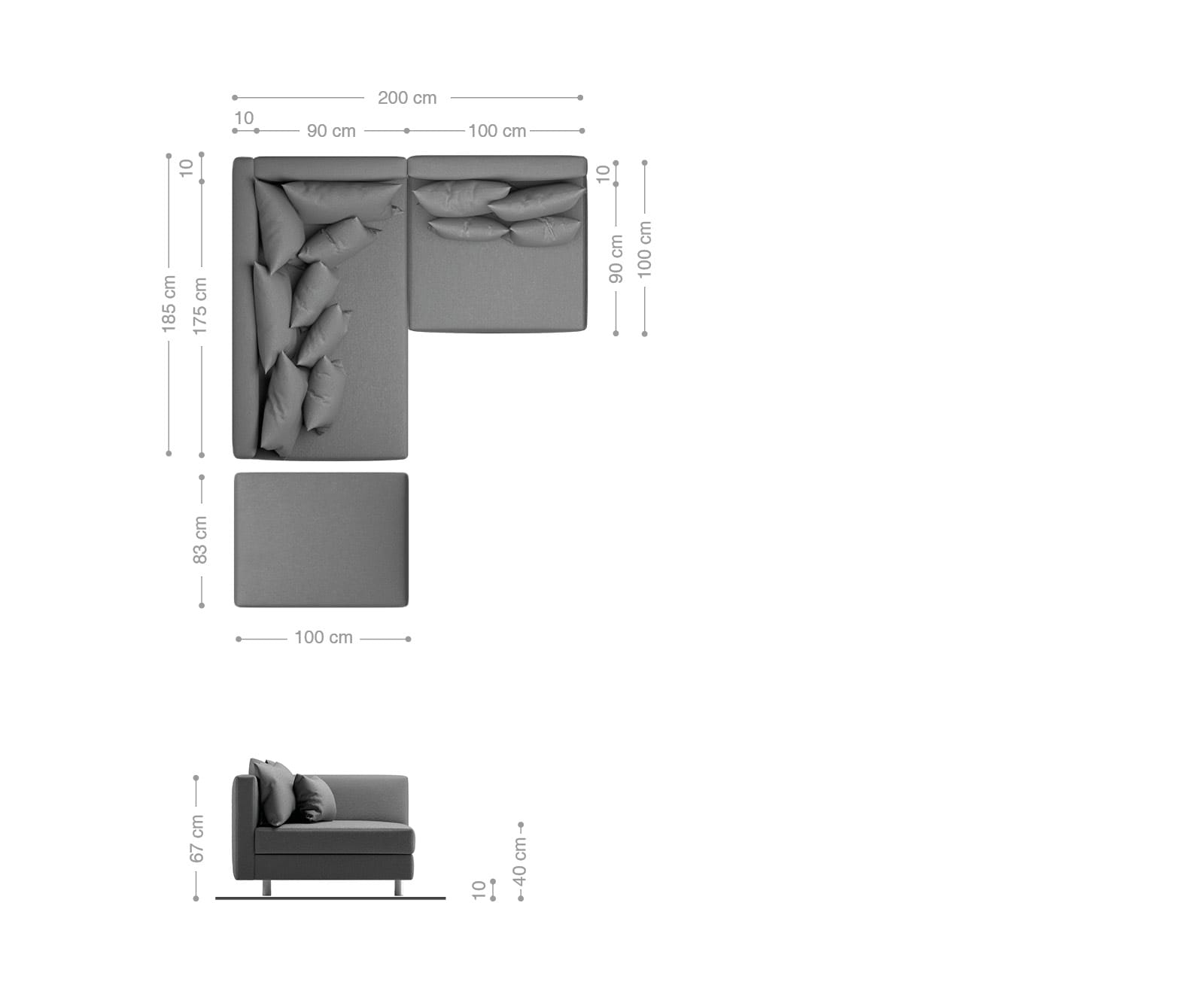 Ecksofa Clovis Grau Flachgewebe Hocker Ottomane Links Modulsofa 6 Ecksofa Clovis Grau Flachgewebe Hocker Ottomane Links Modulsofa 6