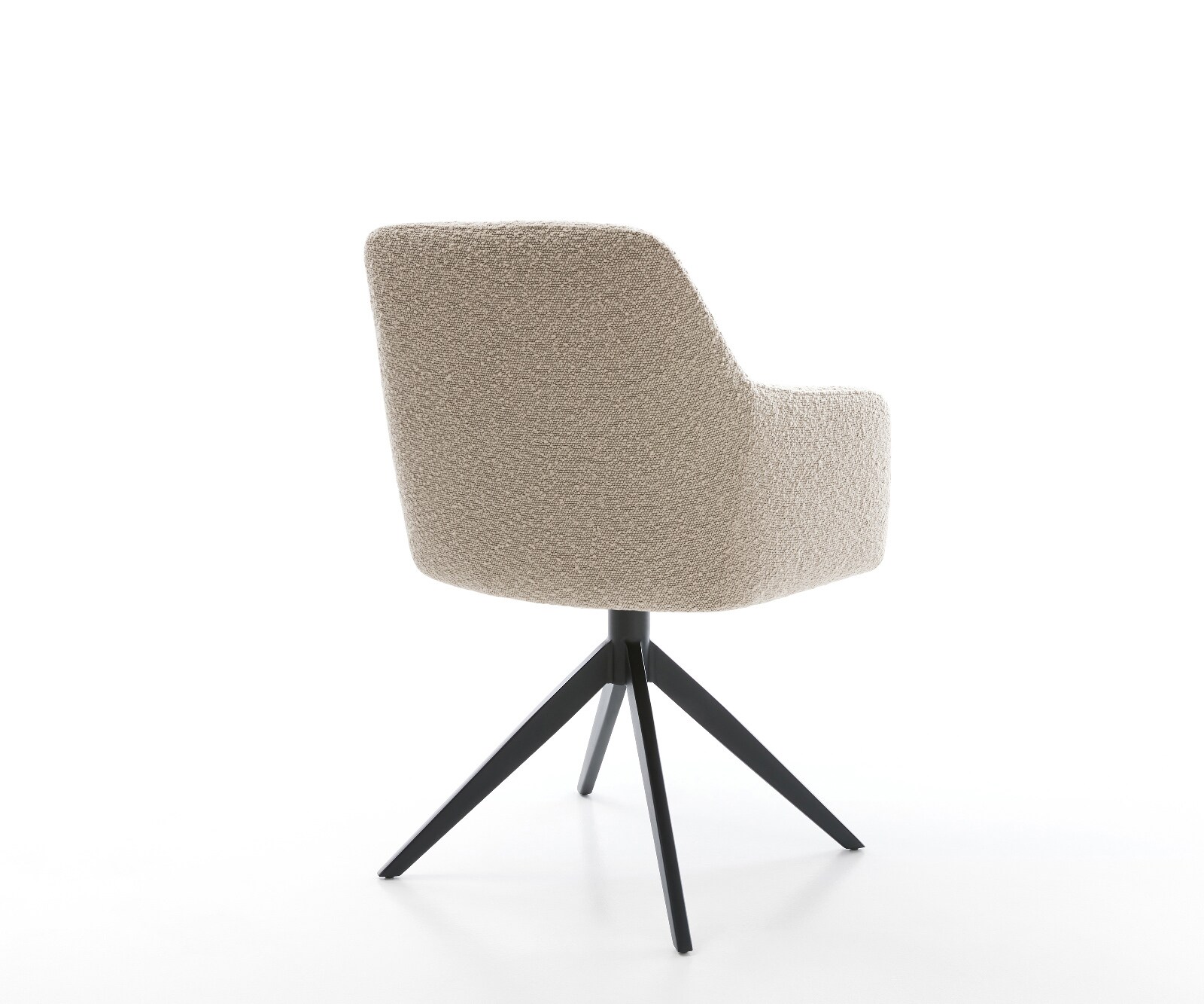 Drehstuhl Greg-Flex Bouclé Schlamm Kreuzgestell breit Schwarz 360° drehbar Wippfunktion Taschenfederkern 5