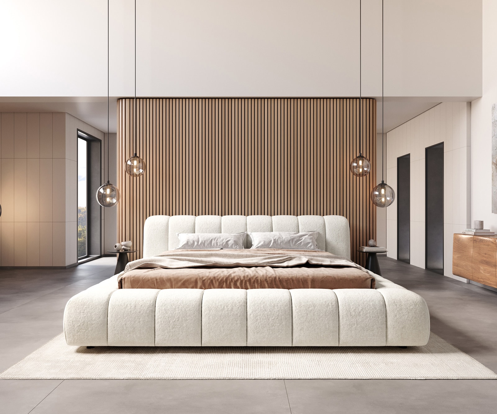 Polsterbettgestell Cutio 180x200 cm Bouclé Soft Beige 2 Polsterbettgestell Cutio 180x200 cm Bouclé Soft Beige 2