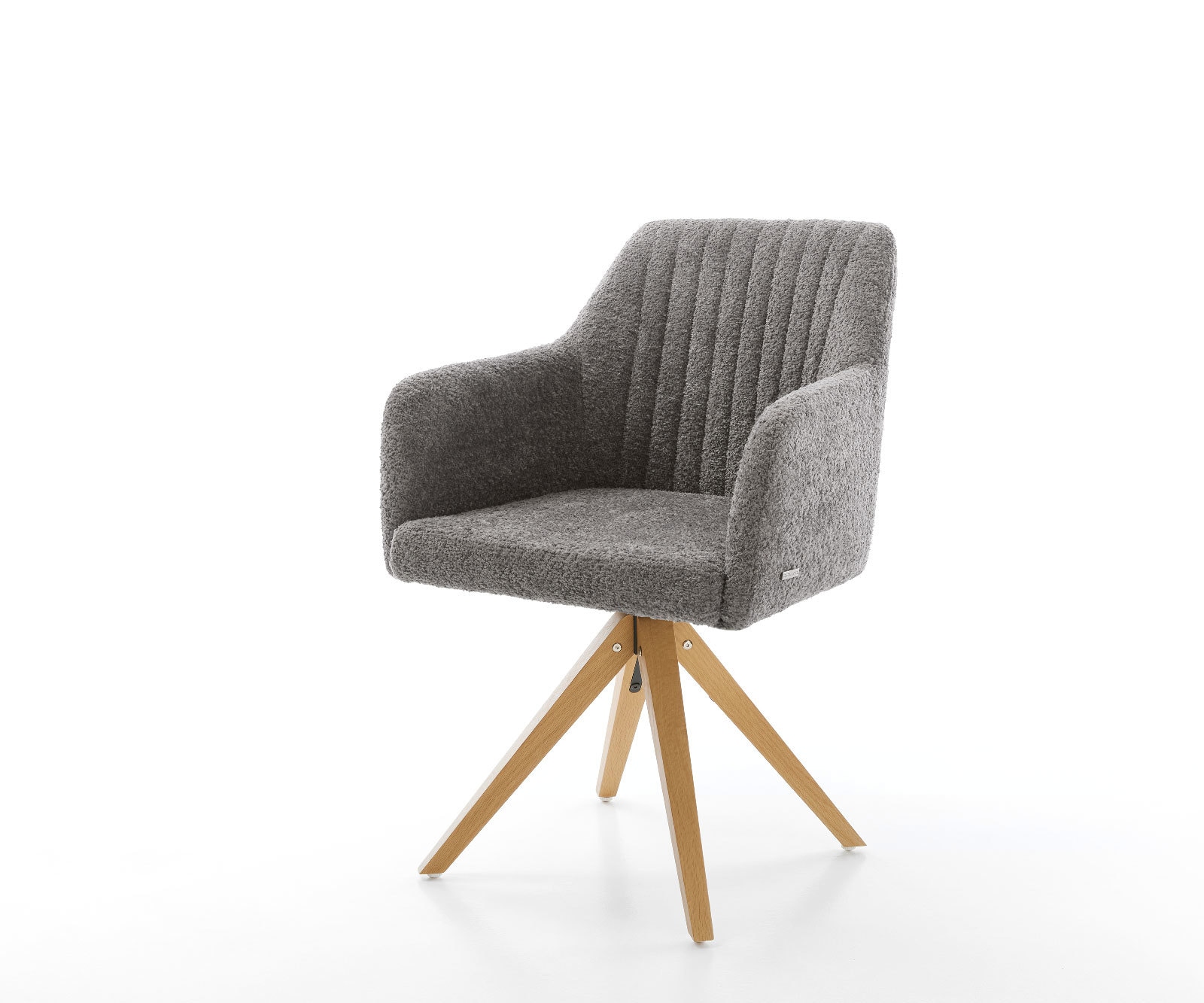 Esszimmerstuhl Greg-Flex Bouclé Grau Holzgestell kantig Natur Taschenfederkern Esszimmerstuhl Greg-Flex Bouclé Grau Holzgestell kantig Natur Taschenfederkern