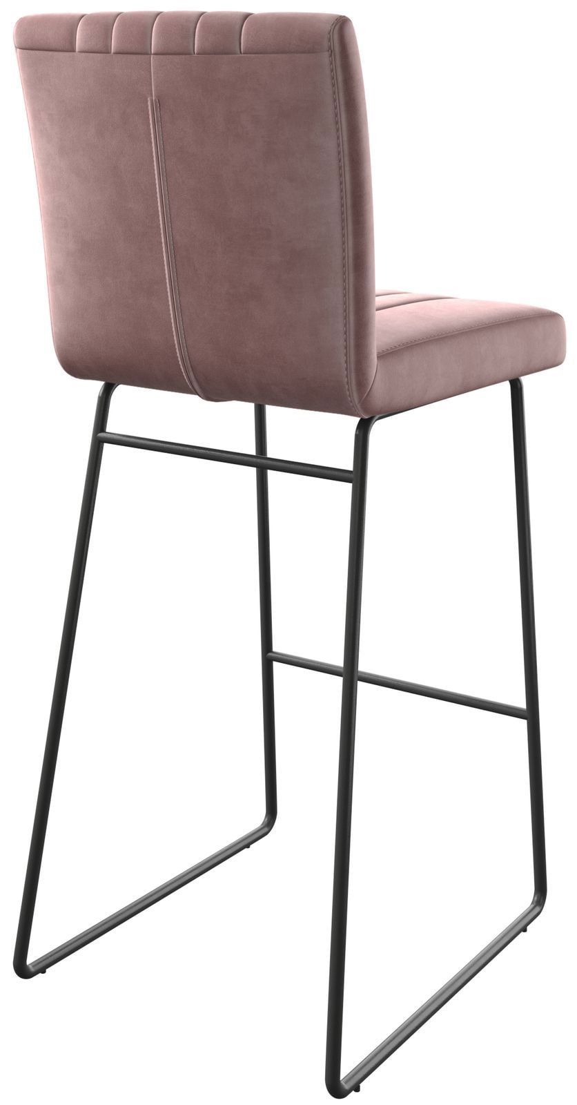 Barstuhl Luiga-Flex Samt Rosé Kufengestell Metall 4 Barstuhl Luiga-Flex Samt Rosé Kufengestell Metall 4