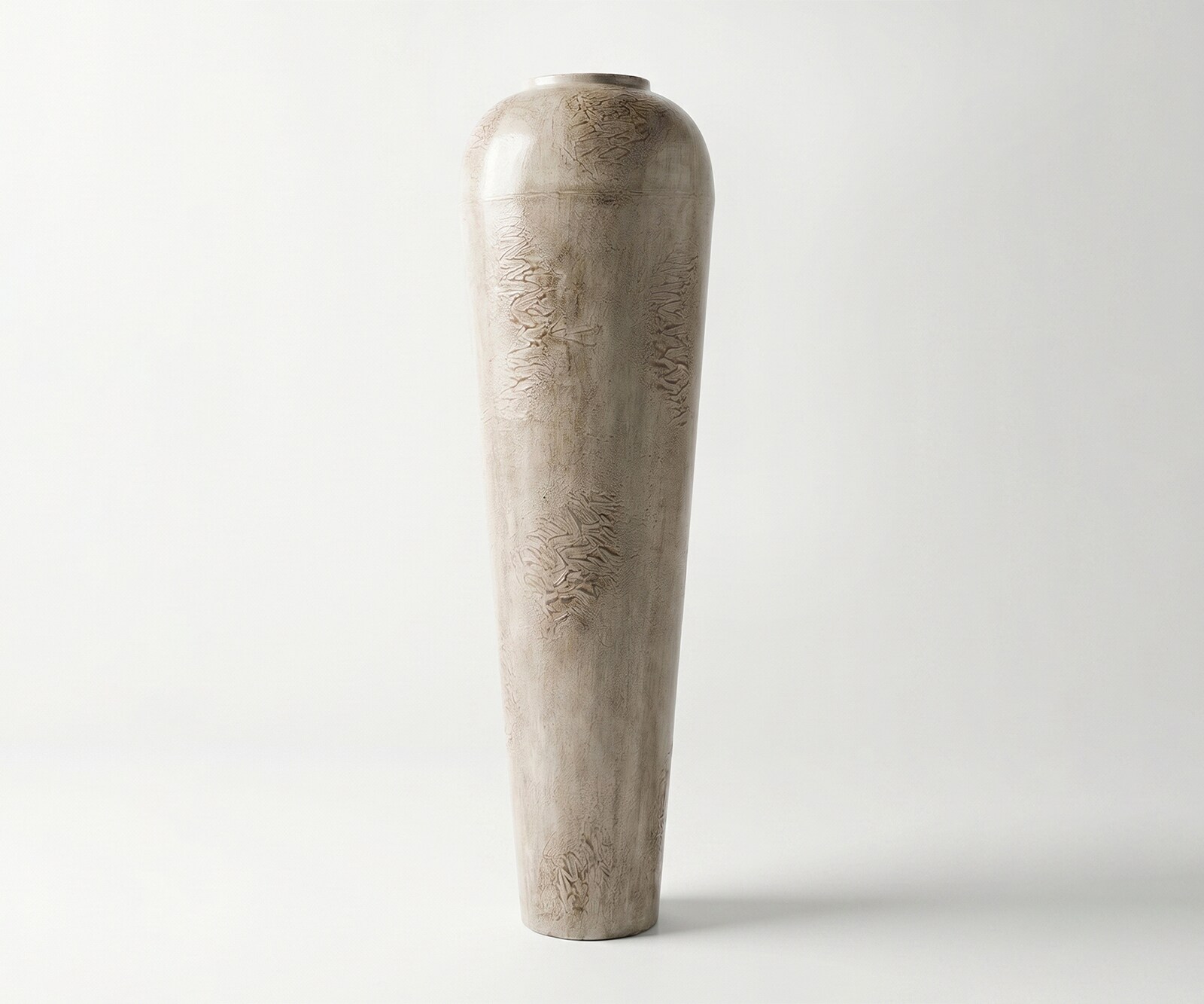 Vase Tavera l29 x P29 x H95 cm Métal Ivory Terra Fait main