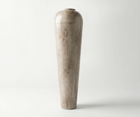 Vase Tavera B29 x T29 x H95 cm Metall Ivory Terra Handgemacht