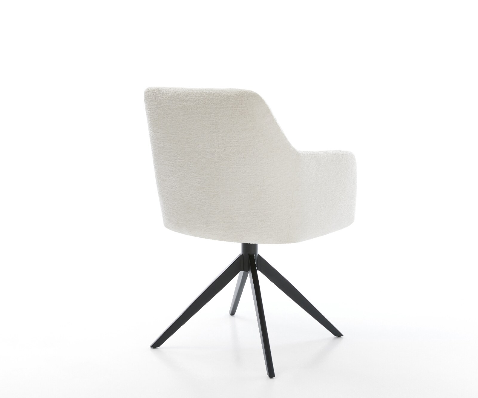 Drehstuhl Greg-Flex Bouclé Soft Beige Kreuzgestell breit Schwarz 360° drehbar Wippfunktion Taschenfederkern 5