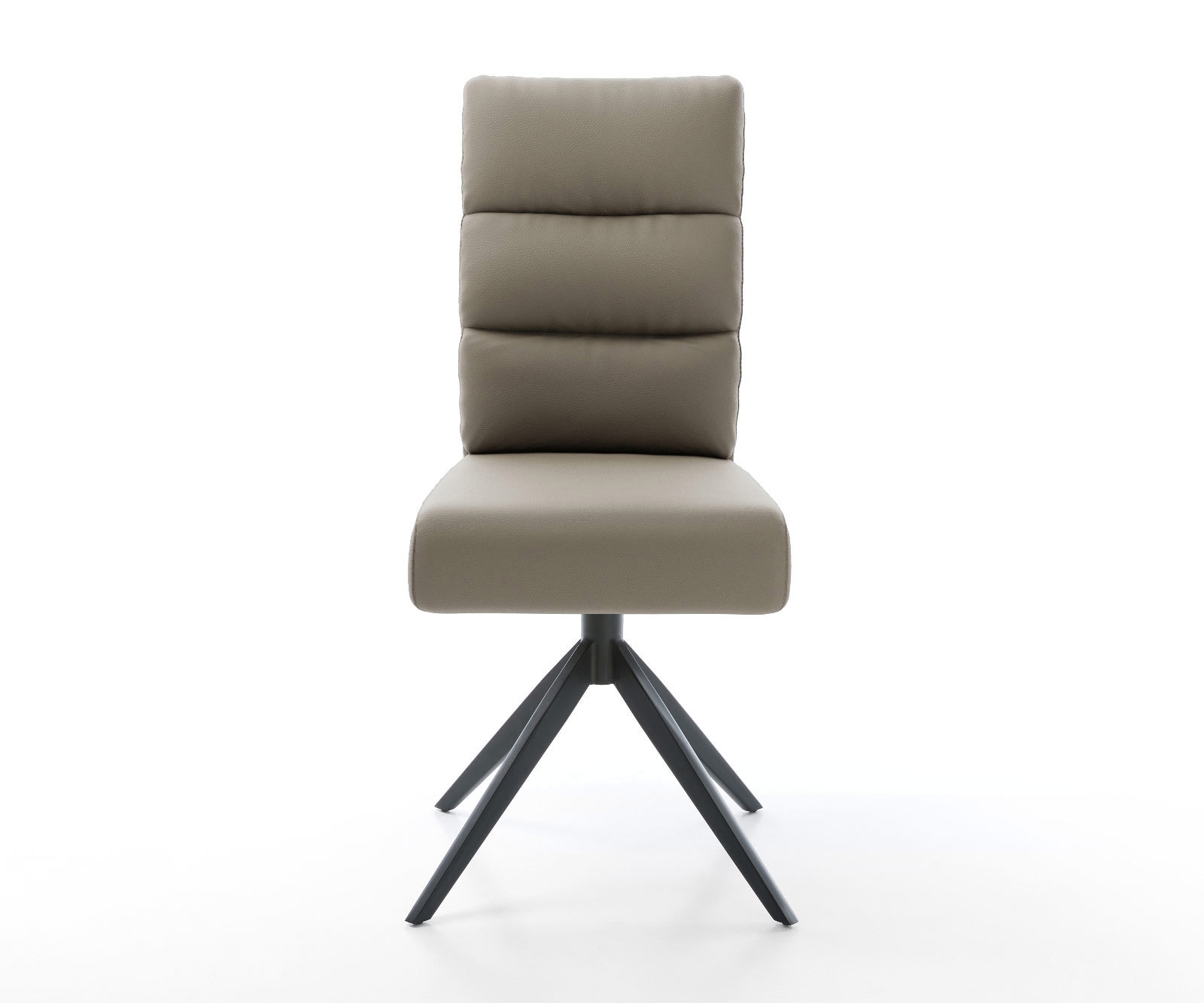 Drehstuhl Pela-Flex Echt-Leder Schlamm Kreuzgestell breit Schwarz 360° drehbar Wippfunktion Taschenfederkern 1