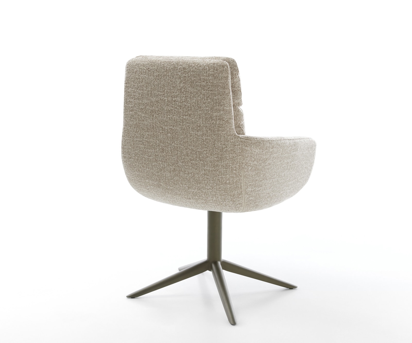 Drehstuhl Abelia-Flex mit Armlehnen Webstoff Soft Beige Fußkreuz Effektfinish Titan 360° drehbar Wippfunktion 4