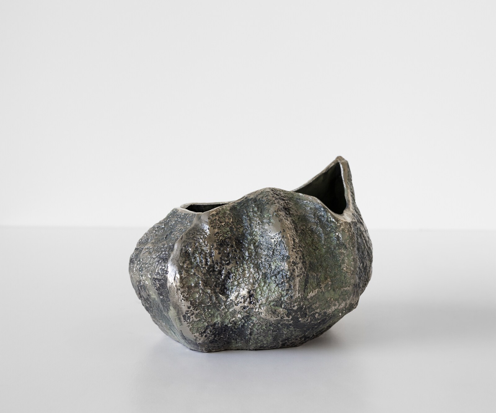Vase Cratera l29 x P24 x H19 cm Aluminium Verde Antico Fait main