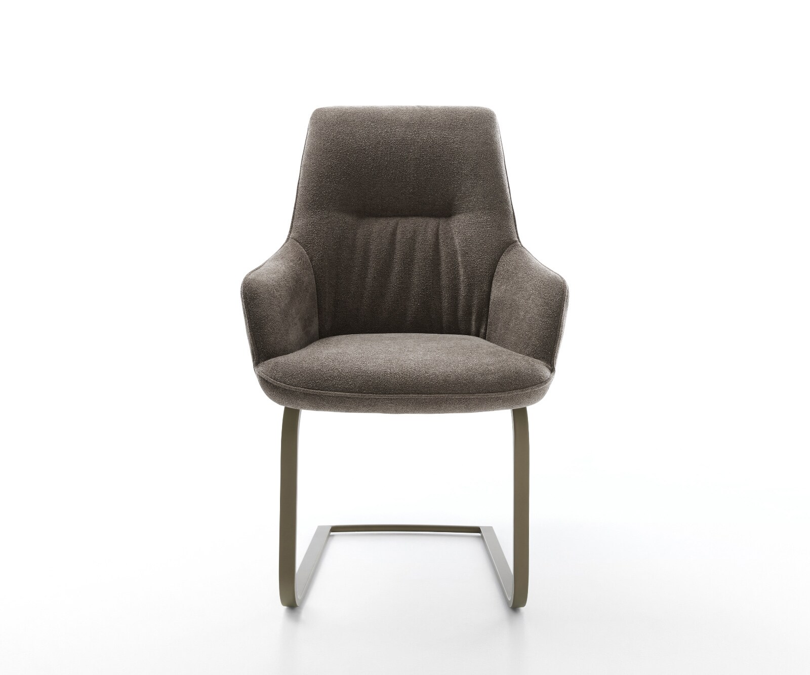 Freischwinger Zelia-Flex mit Armlehnen Strukturstoff Soft Taupe Freischwinger flach Effektfinish Titan Taschenfederkern 2