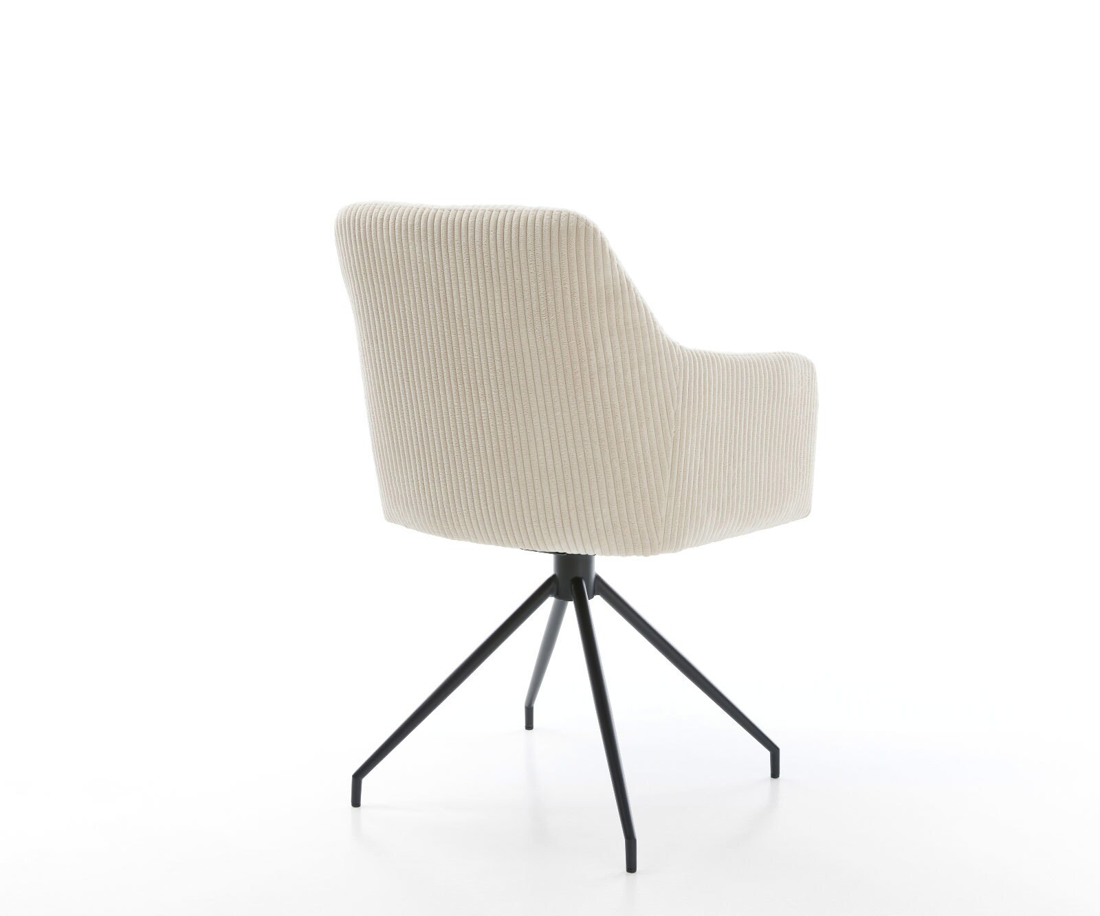 Esszimmerstuhl Greg-Flex Cord Beige Kreuzgestell konisch Schwarz Taschenfederkern 5