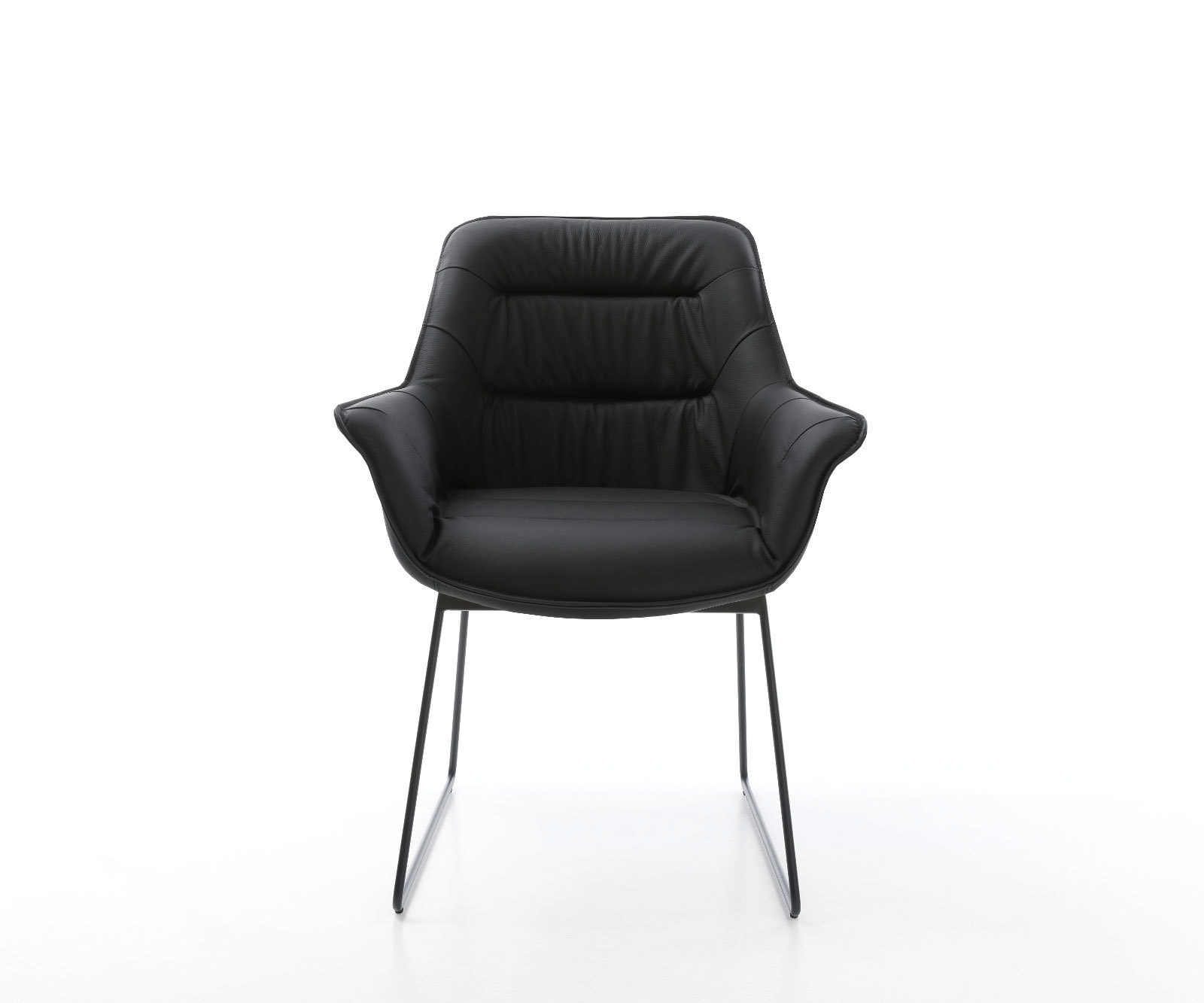 Esszimmerstuhl Kaira-Flex Echt-Leder Schwarz Kufengestell Schwarz 1 Esszimmerstuhl Kaira-Flex Echt-Leder Schwarz Kufengestell Schwarz 1