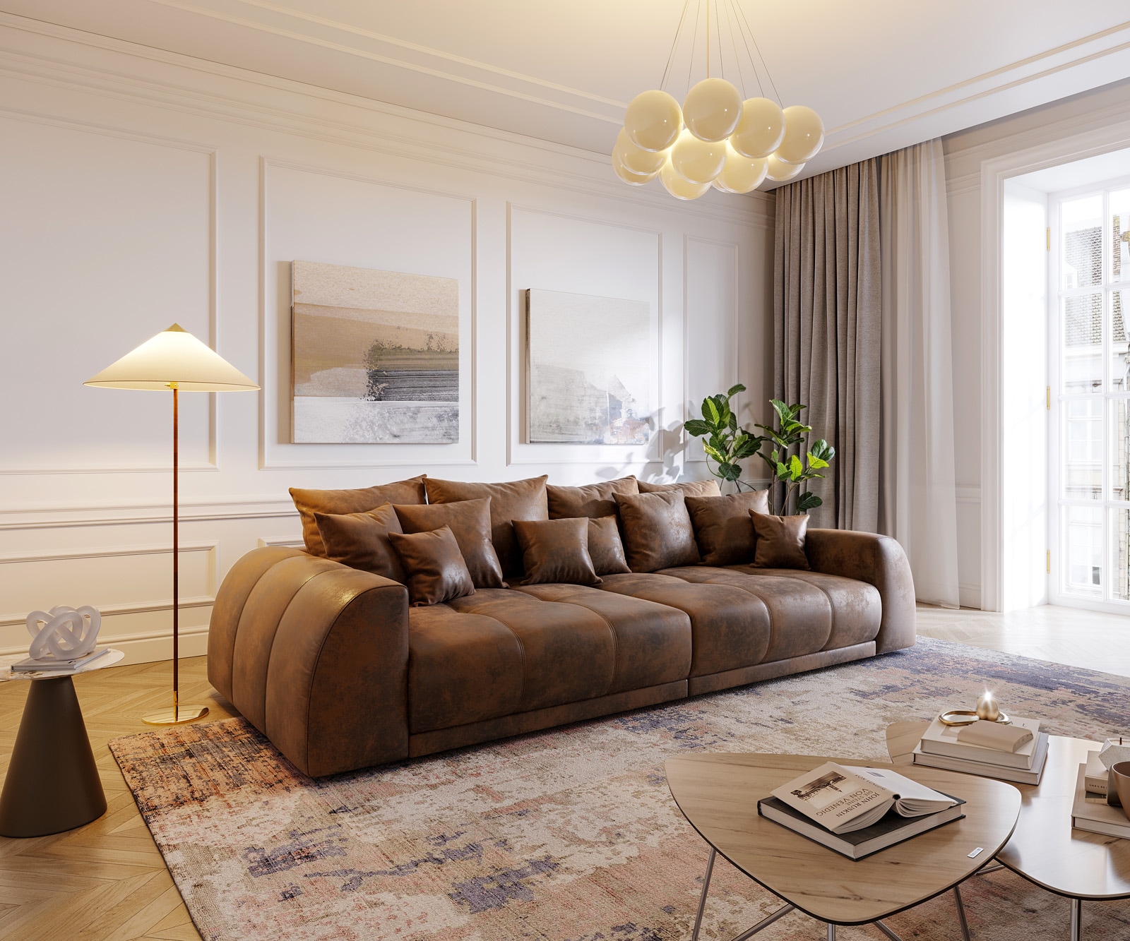 Big-Sofa Violetta 310x135 cm inklusive Kissen Big-Sofa Big-Sofa Violetta 310x135 cm inklusive Kissen Big-Sofa