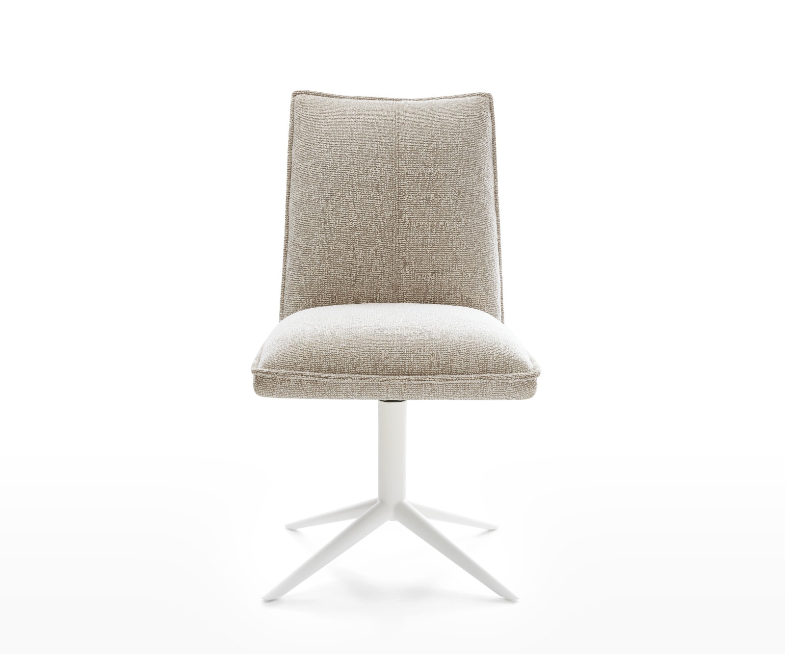 Drehstuhl Lelio-Flex Webstoff Soft Beige Fußkreuz Weiß 360° drehbar Wippfunktion Taschenfederkern 1