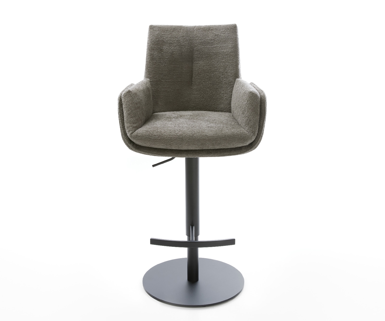 Barstuhl Clea-Flex Bouclé Soft Schlamm Drehfuß höhenverstellbar Metall Schwarz 2