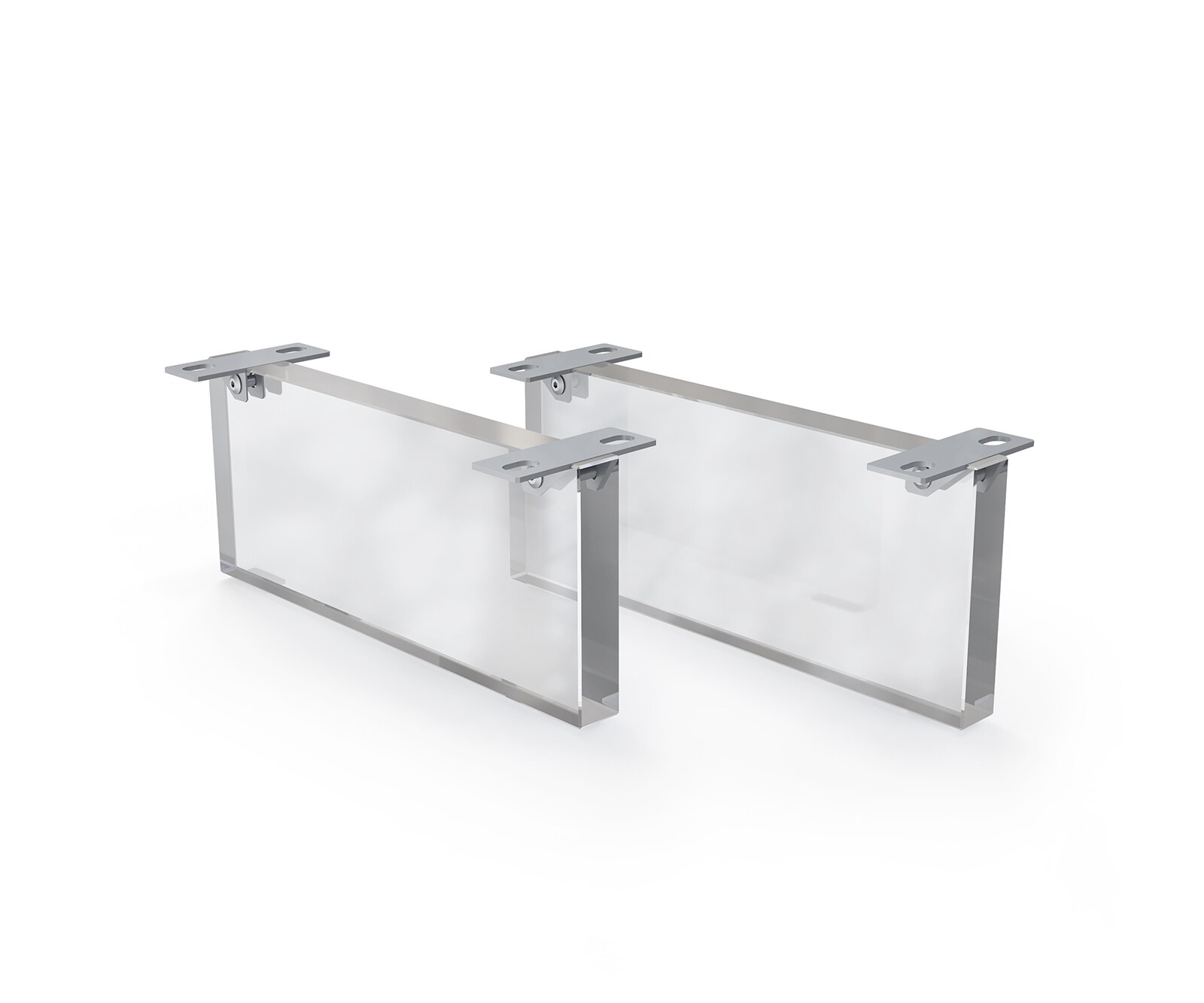 Fuß Schwebeoptik 15 cm Acrylglas für Kastenmöbel der Tiefe 40 cm (2er Set)