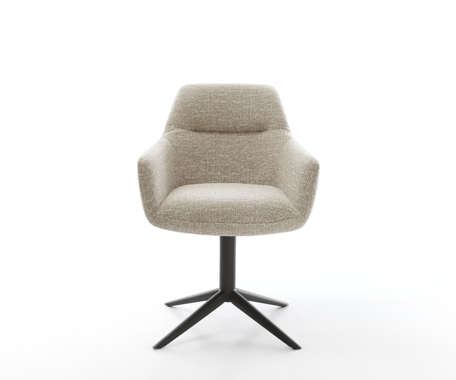 Drehstuhl Pejo-Flex Webstoff Soft Beige Fußkreuz Schwarz 360° drehbar Wippfunktion Taschenfederkern 1
