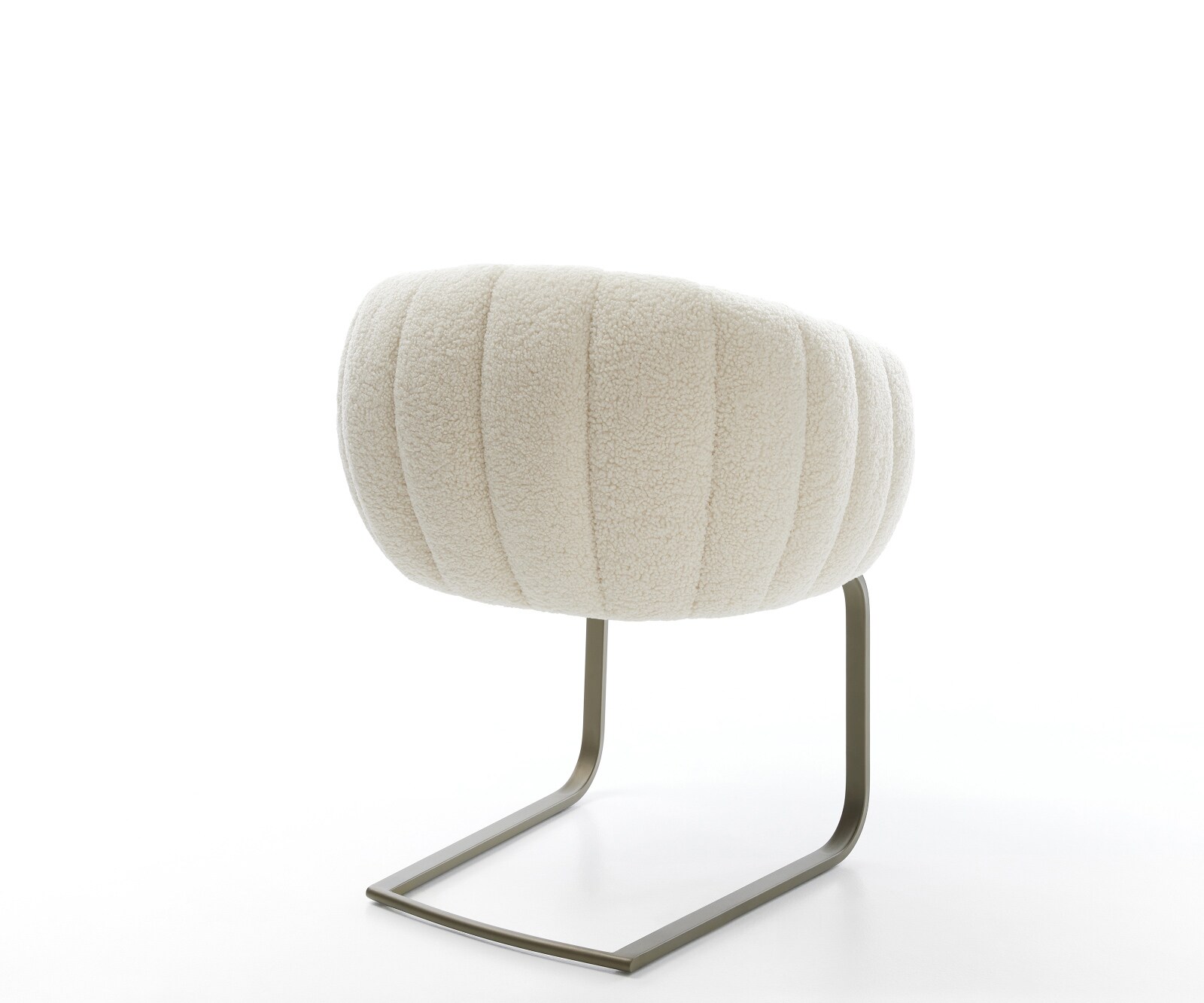 Freischwinger Jada-Flex Teddystoff Beige Freischwinger flach Effektfinish Titan Taschenfederkern 4