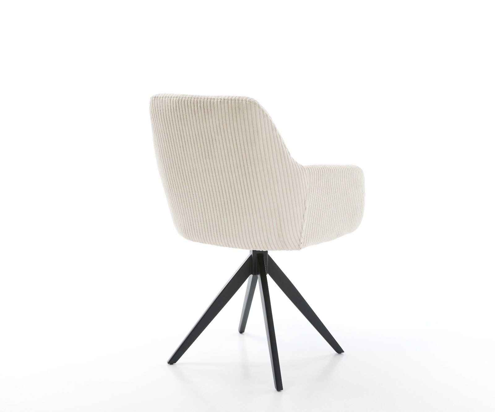 Esszimmerstuhl Pejo-Flex Cord Beige Kreuzgestell kantig Schwarz Taschenfederkern 4