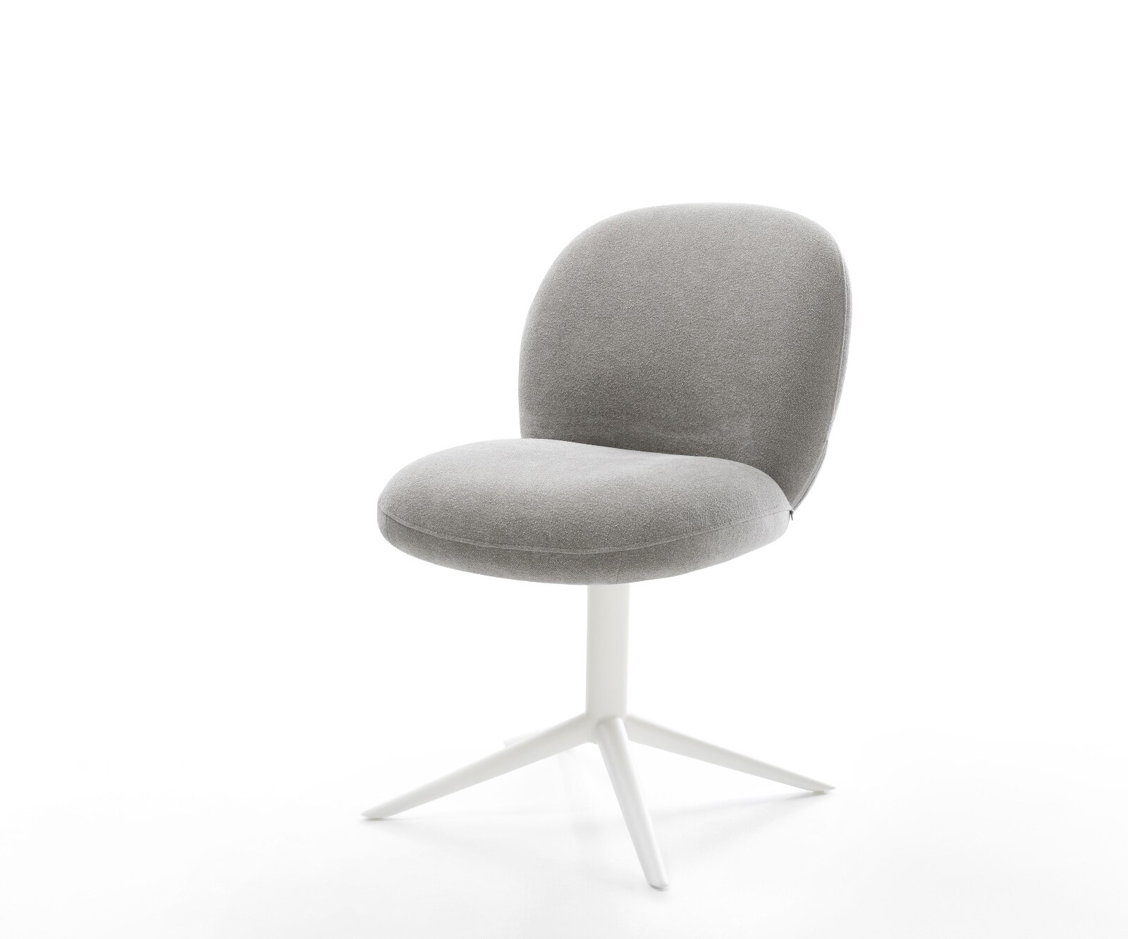 Drehstuhl Nube-Flex Strukturstoff Soft Grau Fußkreuz Weiß 360° drehbar Wipp günstig online kaufen