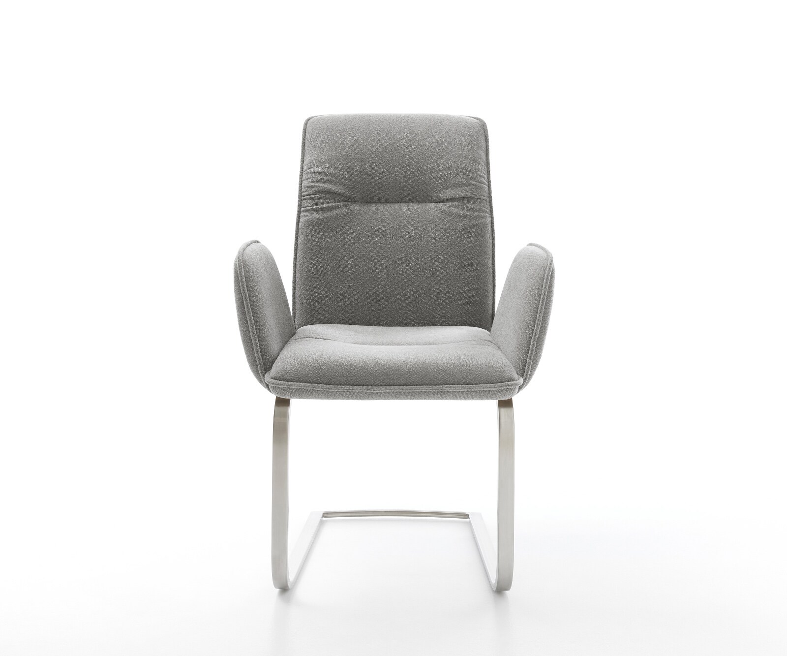 Freischwinger Vinja-Flex Strukturstoff Soft Grau Freischwinger flach Edelstahl 1