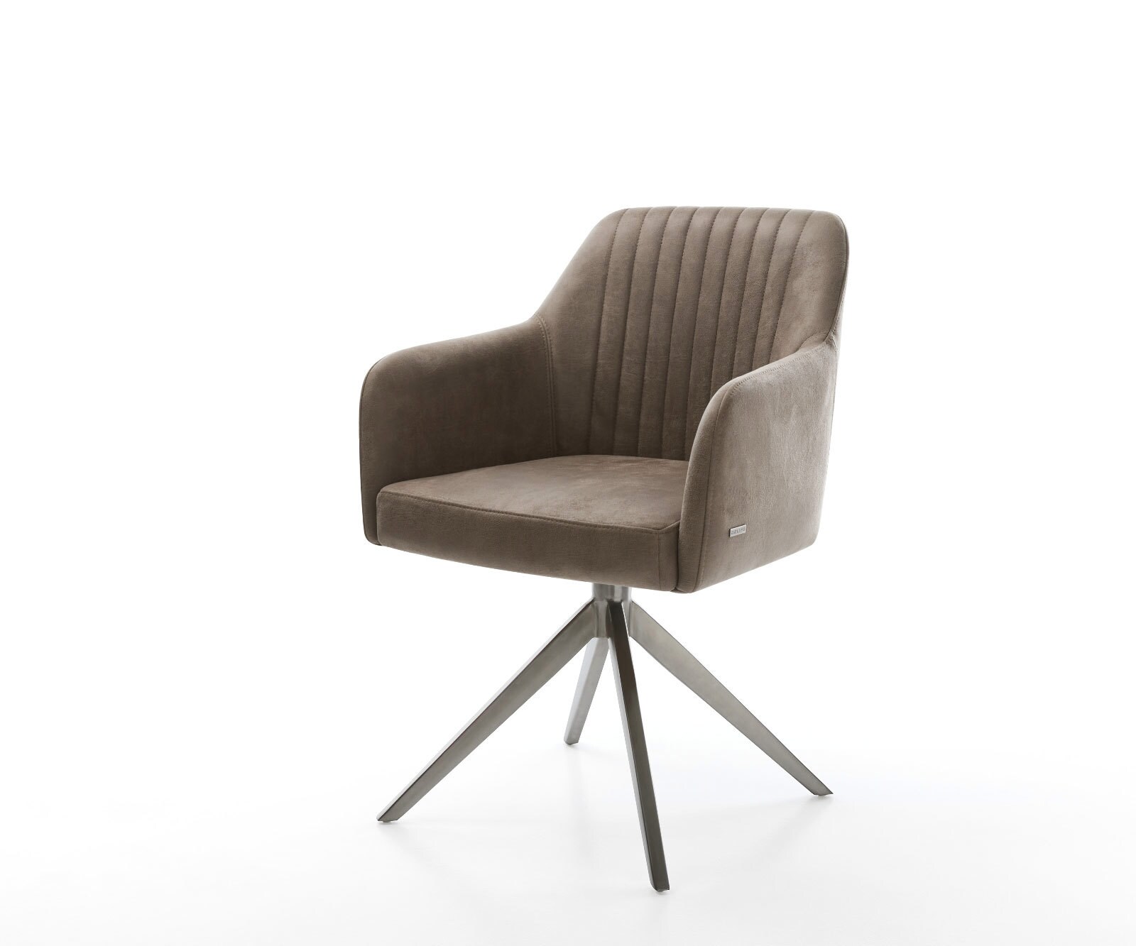 Drehstuhl Greg-Flex Mikrofaser Taupe Vintage Kreuzgestell breit Graphit 360 günstig online kaufen