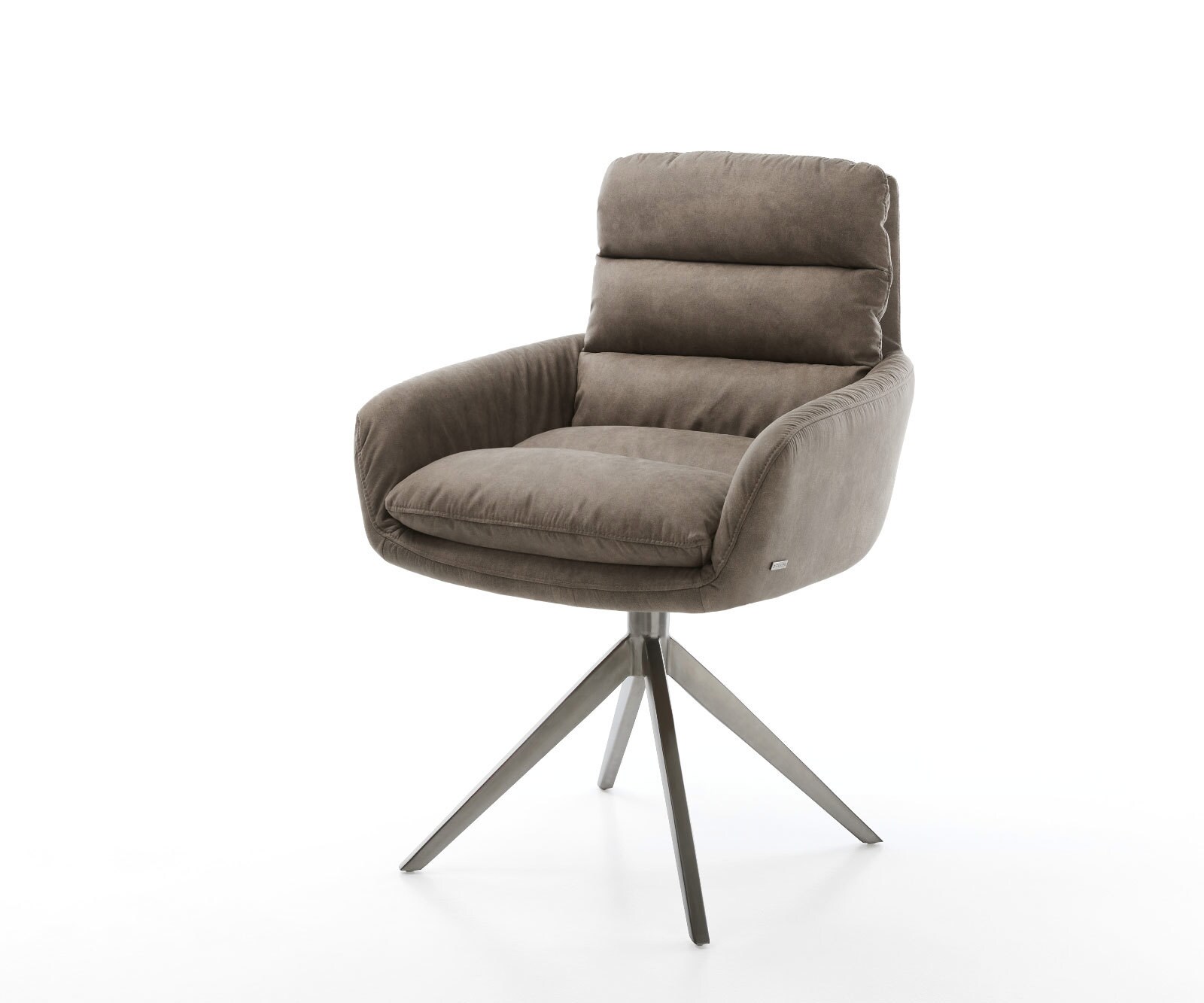 Drehstuhl Abelia-Flex mit Armlehnen Mikrofaser Taupe Vintage Kreuzgestell b günstig online kaufen