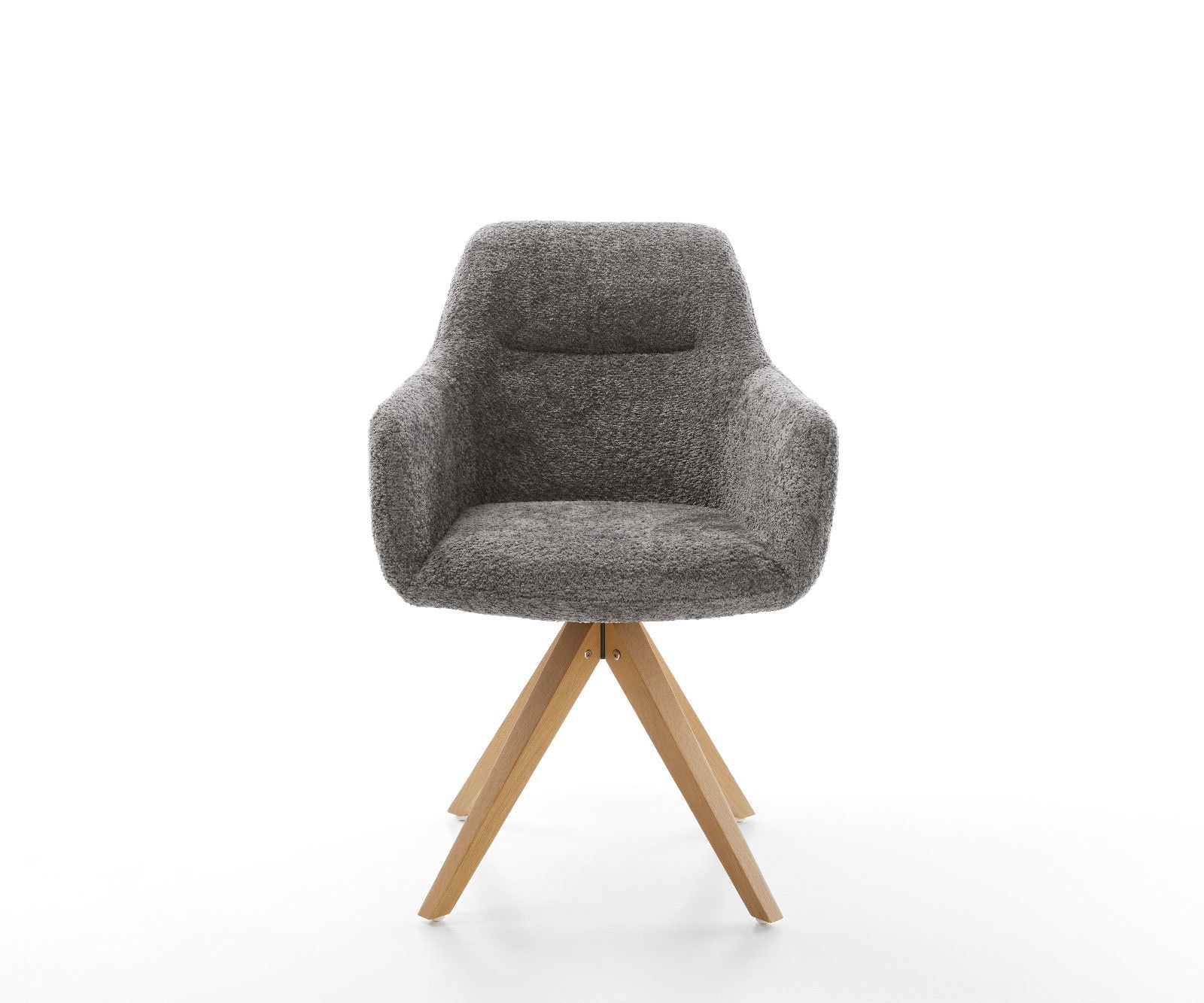 Esszimmerstuhl Pejo-Flex Bouclé Grau Holzgestell kantig Natur Taschenfederkern 1 Esszimmerstuhl Pejo-Flex Bouclé Grau Holzgestell kantig Natur Taschenfederkern 1