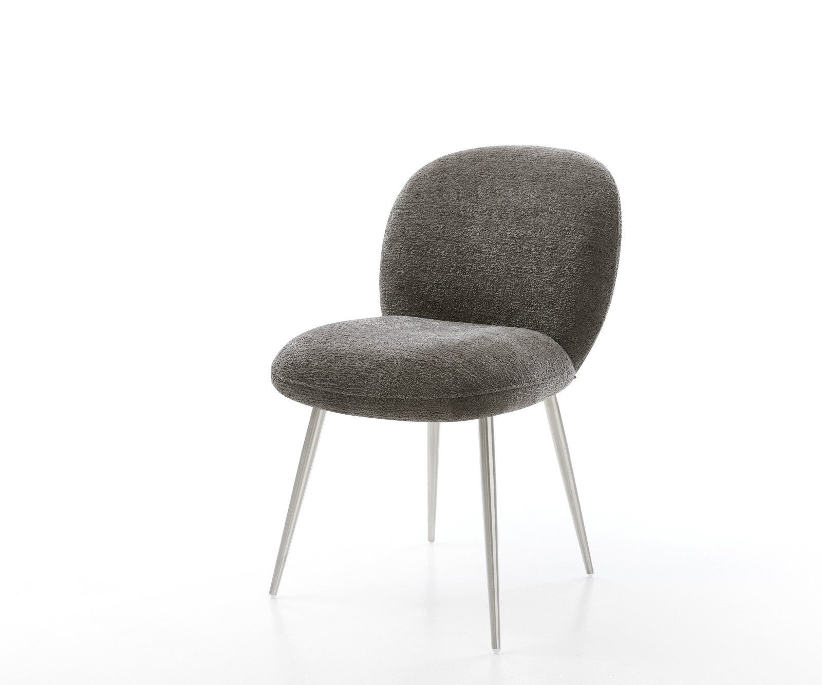 Esszimmerstuhl Nube-Flex Bouclé Soft Schlamm 4-Fuß konisch Edelstahl Tasche günstig online kaufen