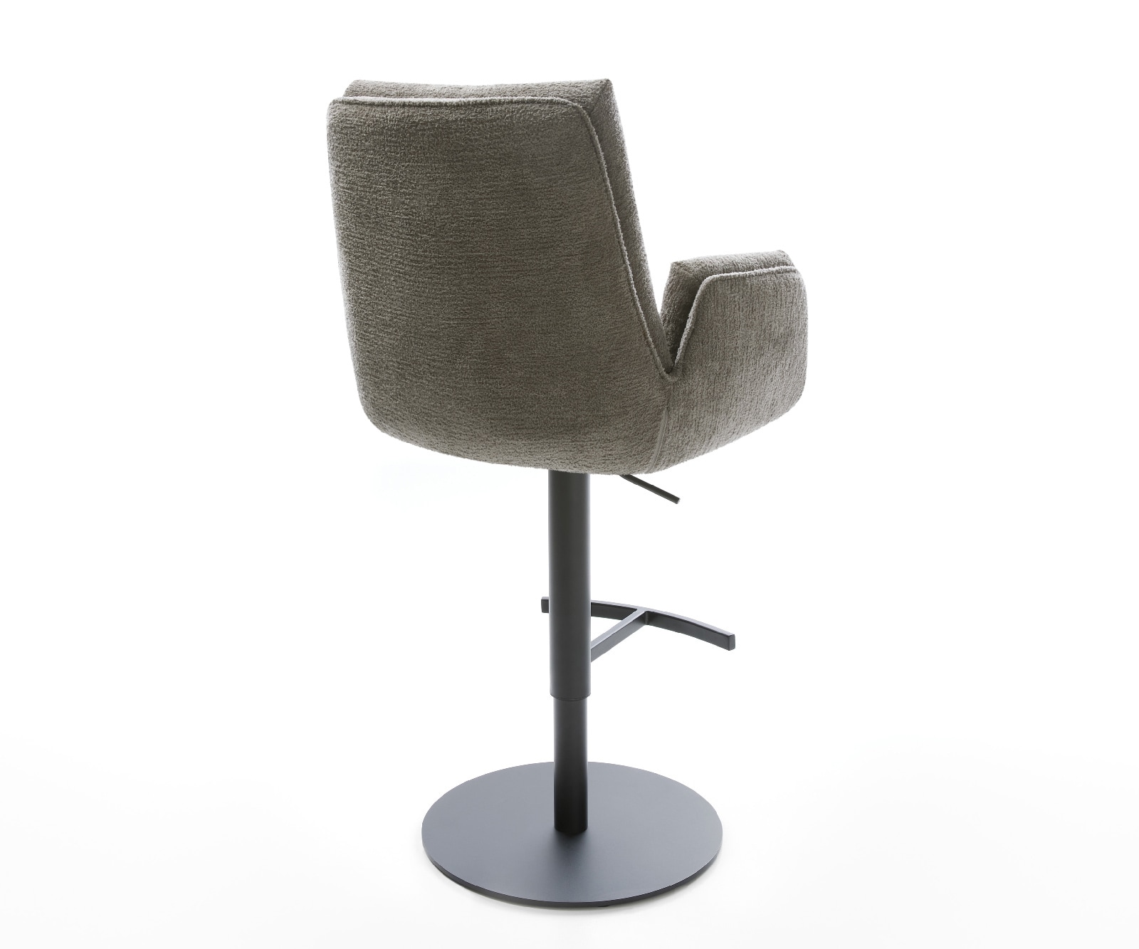 Barstuhl Clea-Flex Bouclé Soft Schlamm Drehfuß höhenverstellbar Metall Schwarz 5