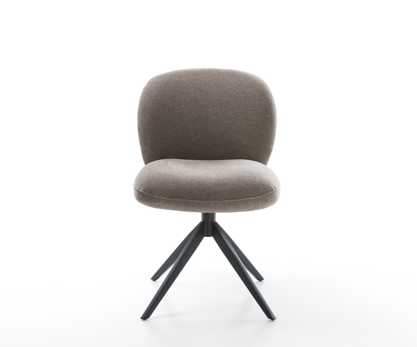 Drehstuhl Nube-Flex Strukturstoff Soft Taupe Kreuzgestell breit Schwarz 360° drehbar Wippfunktion Taschenfederkern 2
