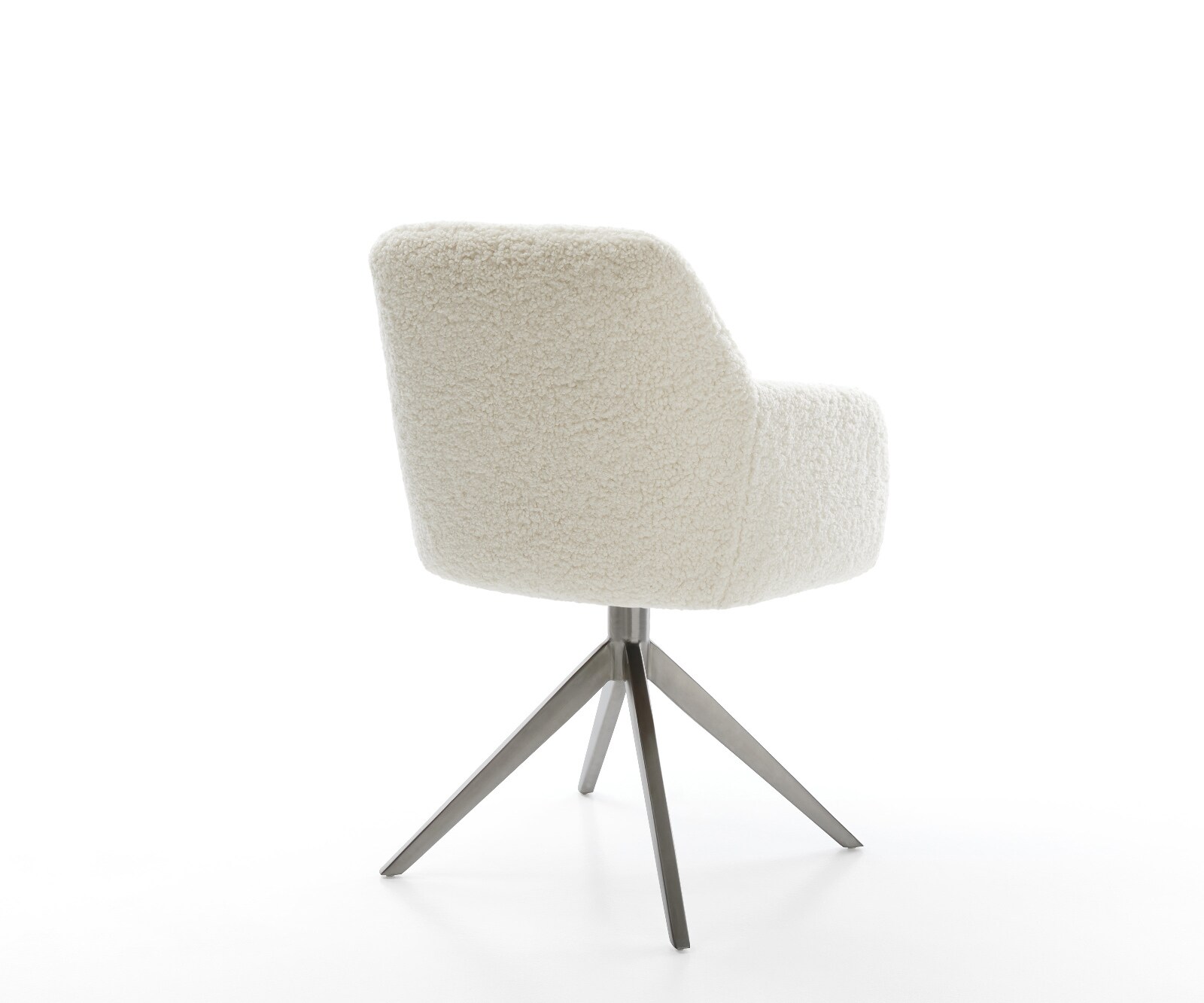 Drehstuhl Greg-Flex Teddystoff Beige Kreuzgestell breit Graphit 360° drehbar Wippfunktion Taschenfederkern 5