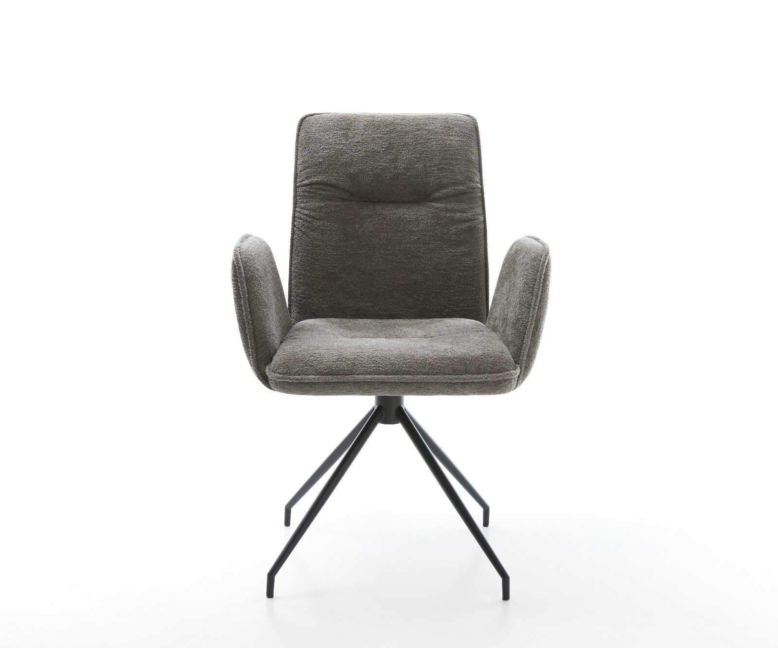 Drehstuhl Vinja-Flex Bouclé Soft Schlamm Kreuzgestell konisch Schwarz 180° drehbar 2