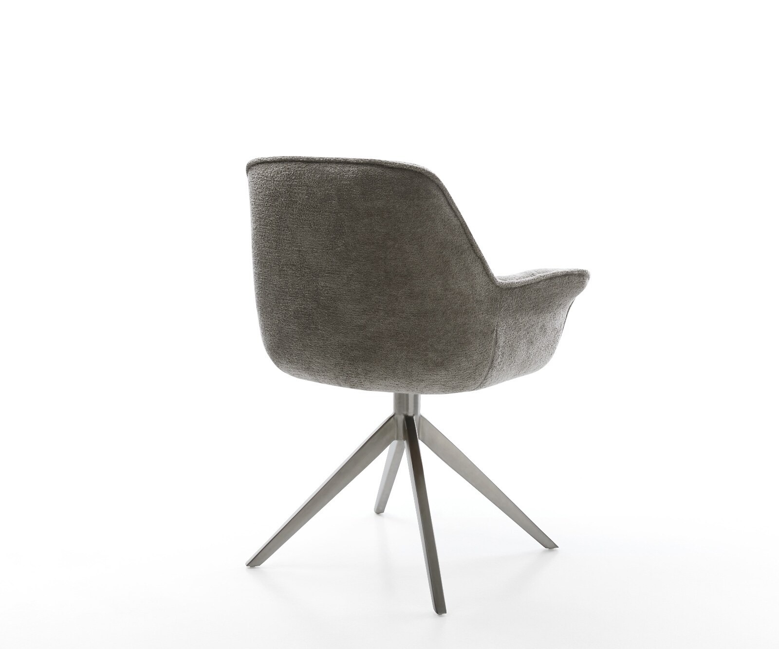 Drehstuhl Kaira-Flex Bouclé Soft Schlamm Kreuzgestell breit Graphit 360° drehbar Wippfunktion 4